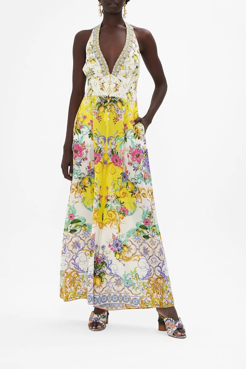 Camilla Women's Halterneck Jumpsuit With Neck Tie 26700