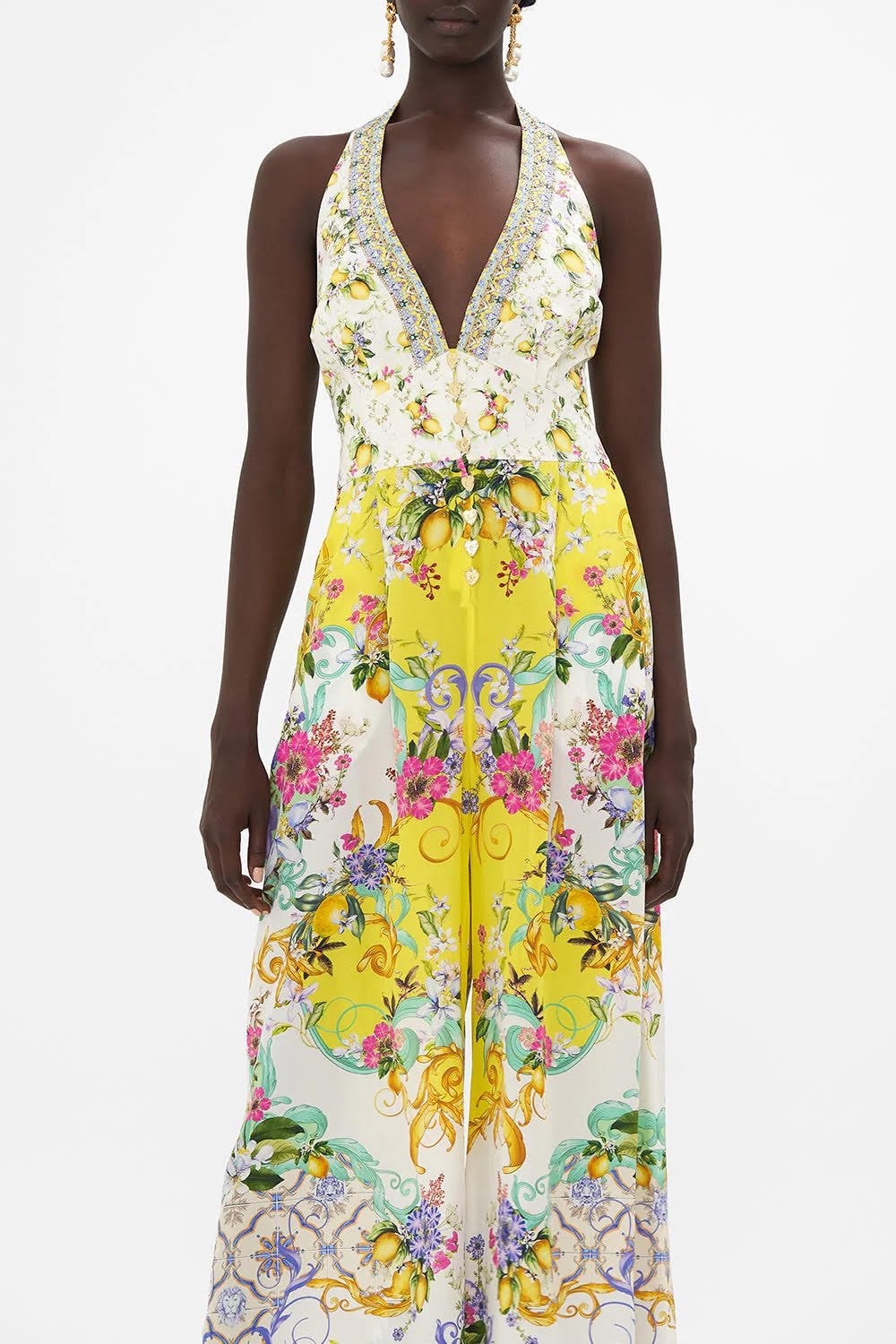 Camilla Women's Halterneck Jumpsuit With Neck Tie 26700