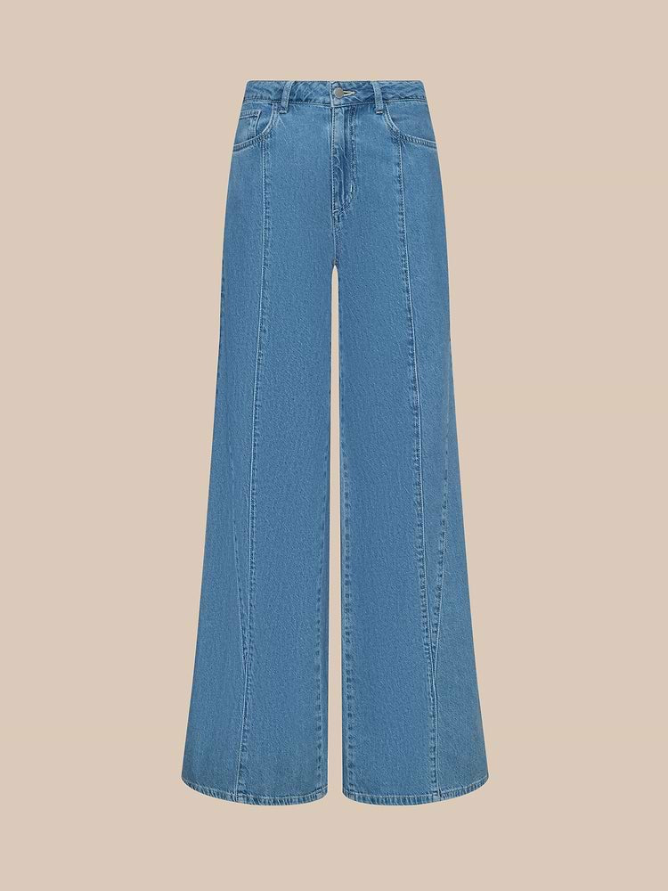 L'Agence Niles Twist Wide Leg Jeans in Torsten