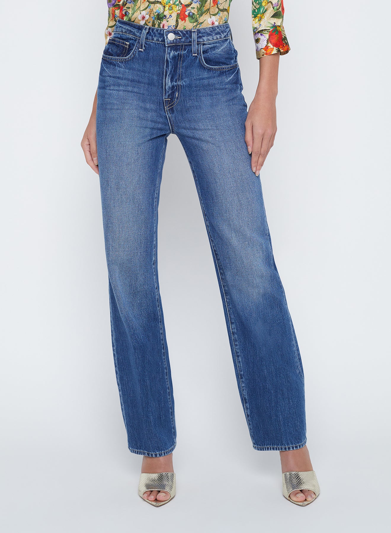 L'Agence Jones Ultra High Rise Stovepipe Jean in Brentwood