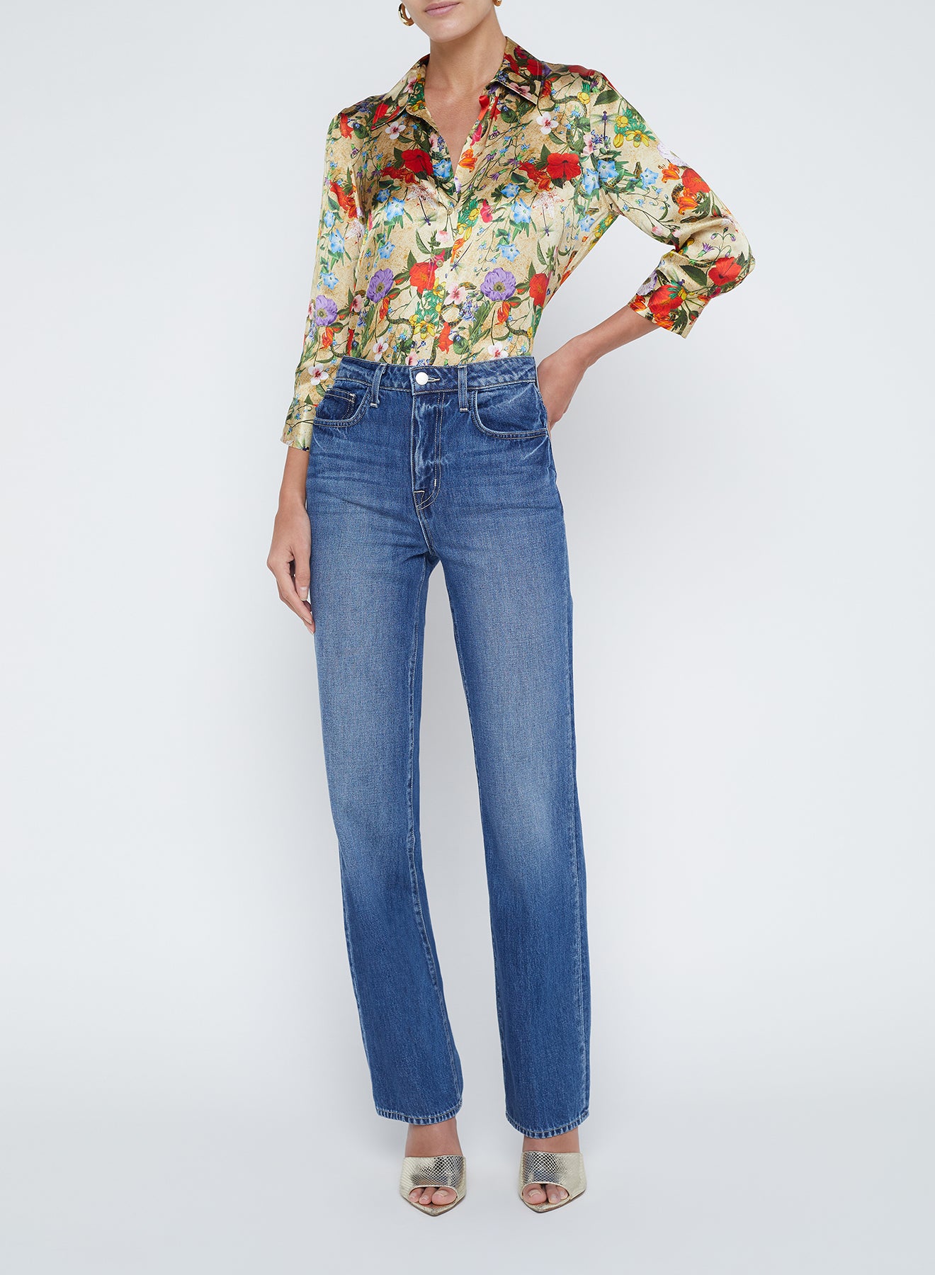 L'Agence Jones Ultra High Rise Stovepipe Jean in Brentwood