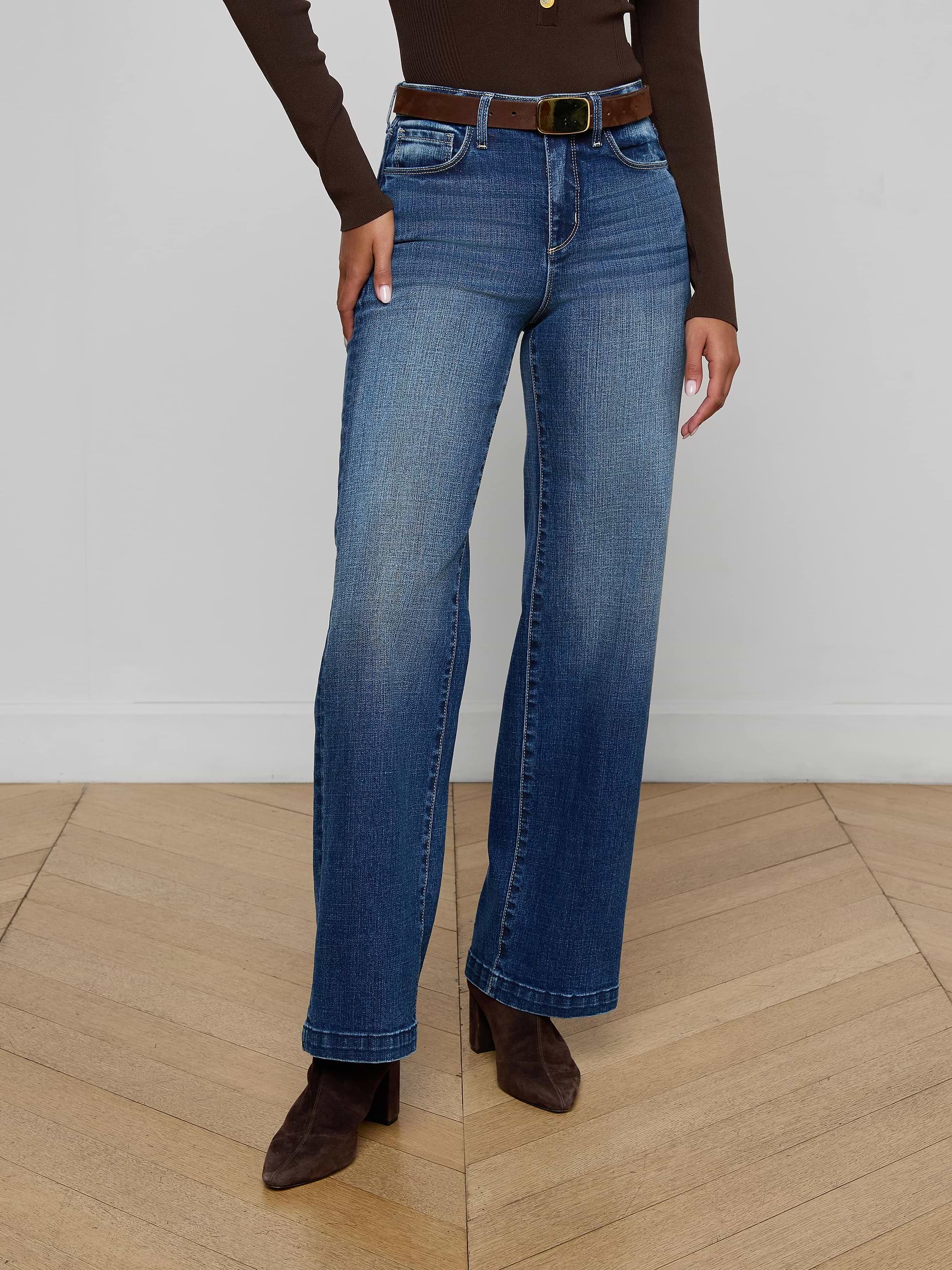 L'Agence Scottie H/R Wide Leg Jeans 2859HZN