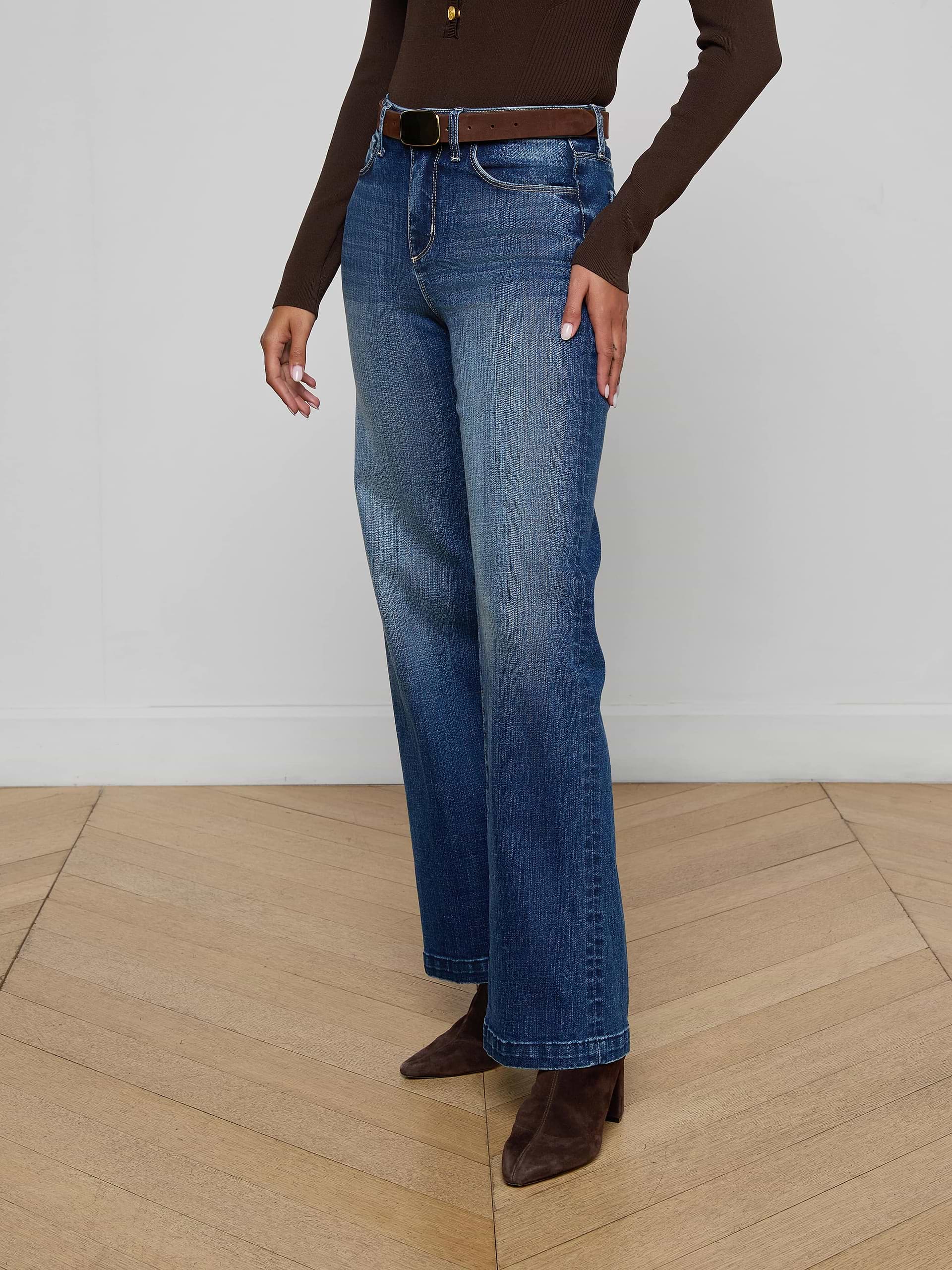 L'Agence Scottie H/R Wide Leg Jeans 2859HZN