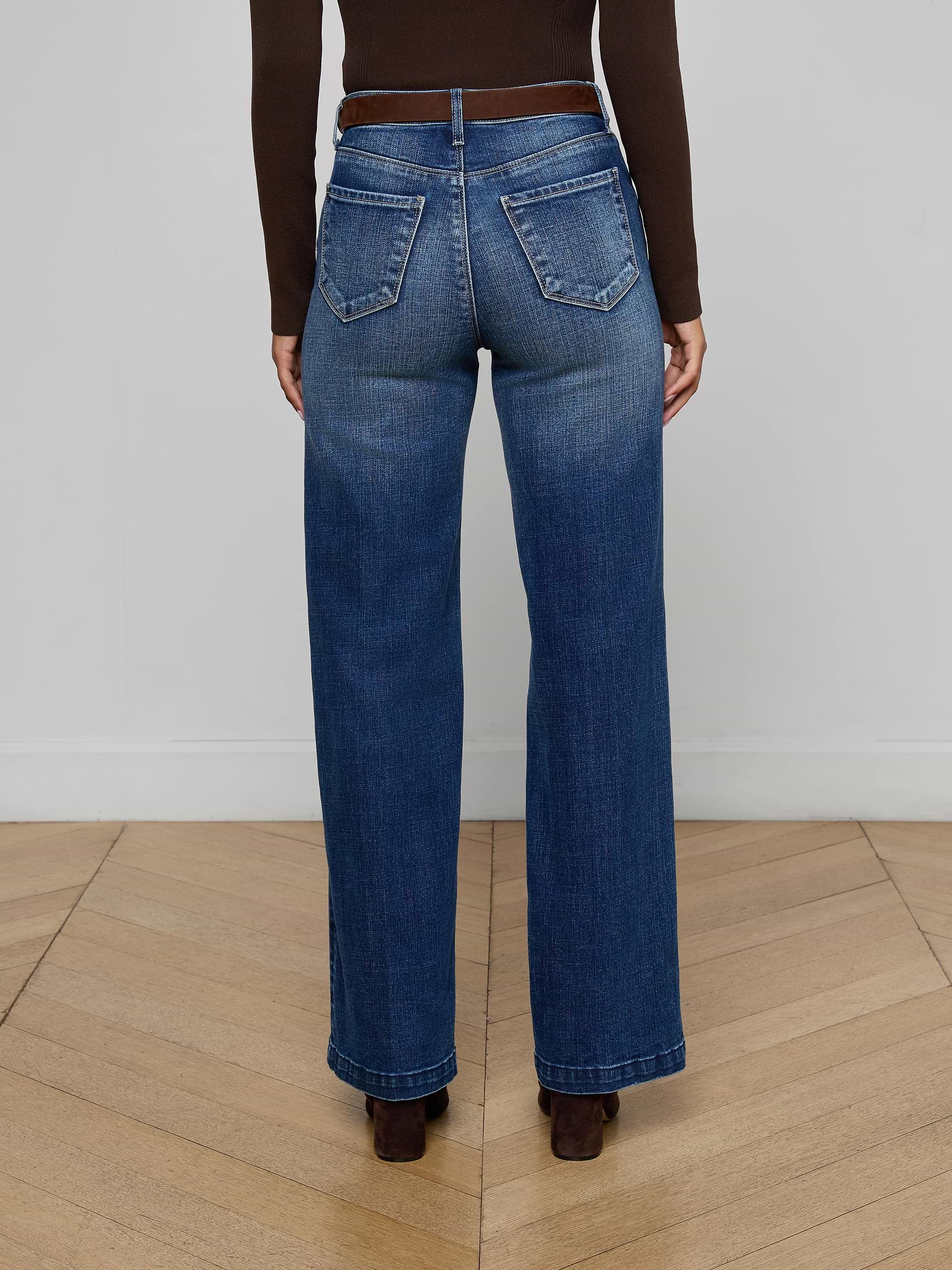 L'Agence Scottie H/R Wide Leg Jeans 2859HZN