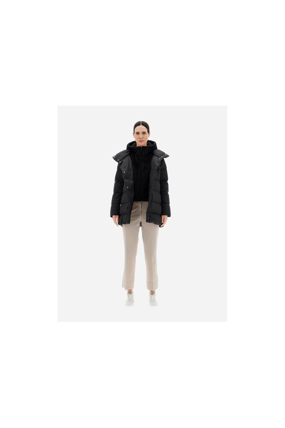 Herno Satin and Faux Fur Coat PI001753D