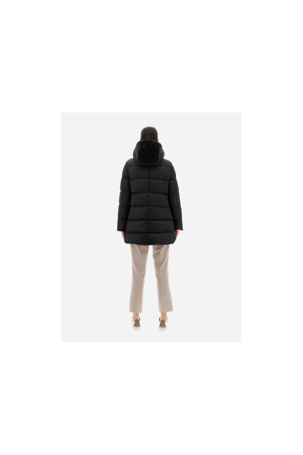 Herno Satin and Faux Fur Coat PI001753D