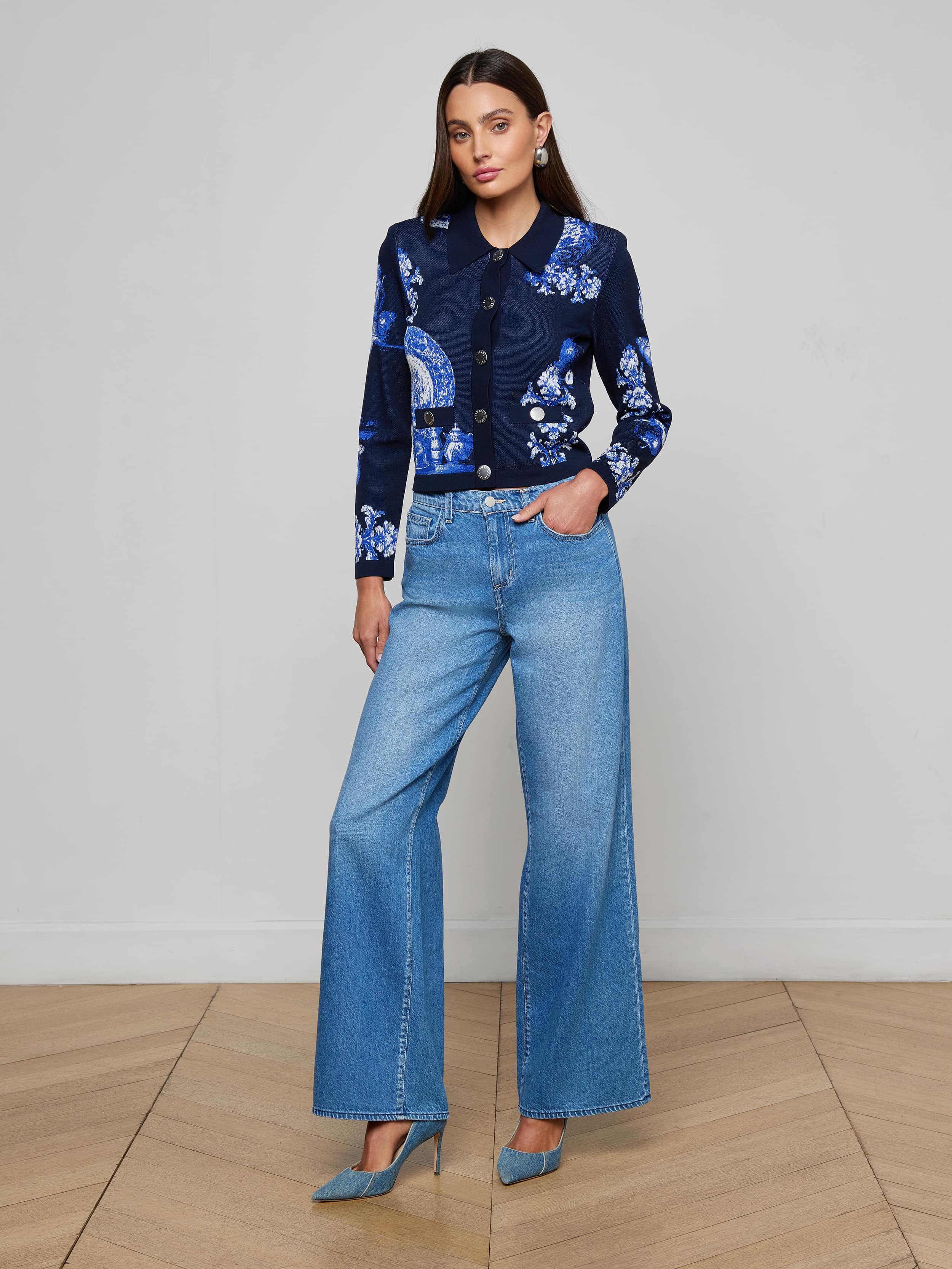 L'Agence Osiris Jacquard Cardigan 80111NXO2