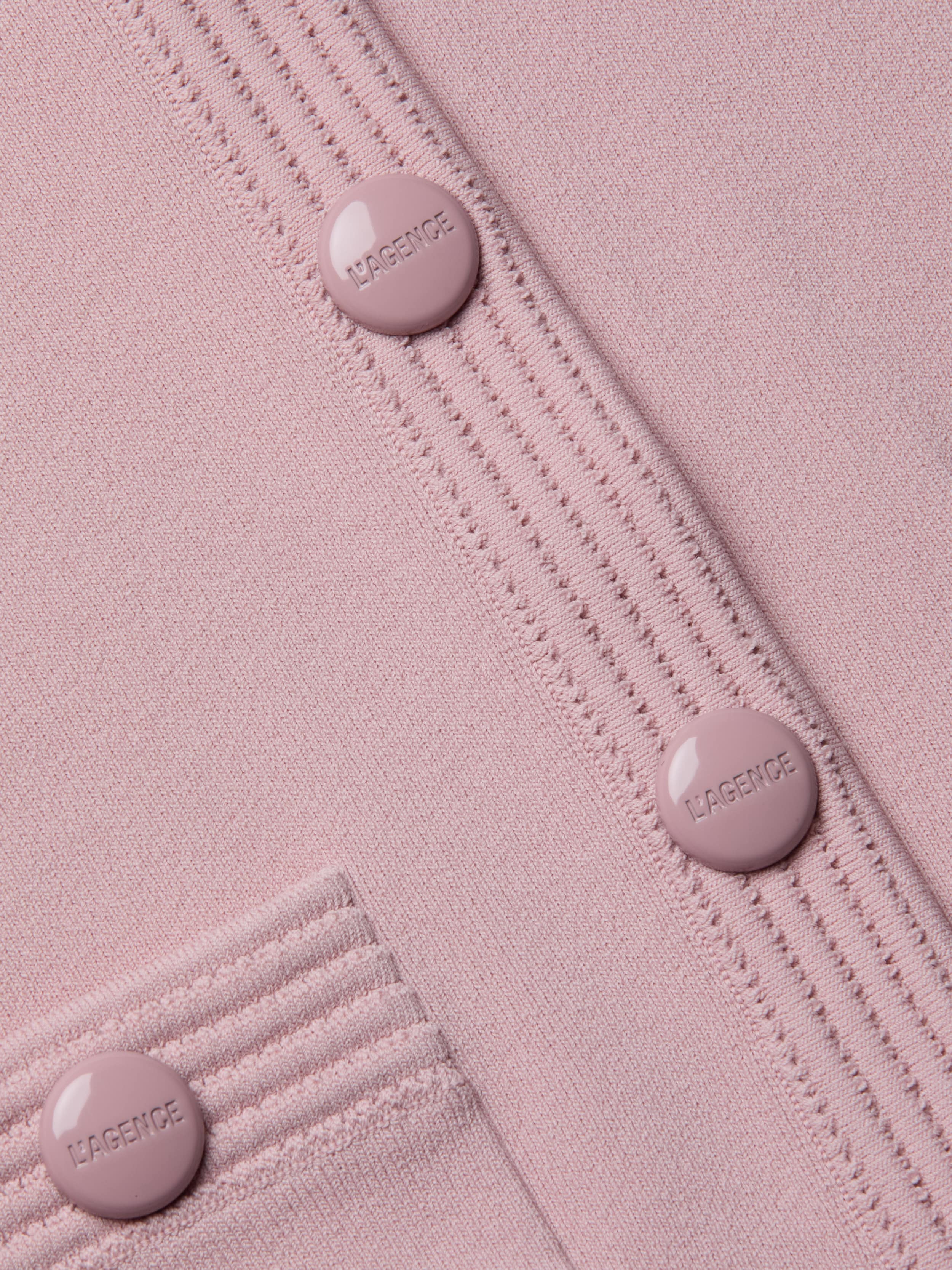 L'Agence Patsy Crop Crew Cardi in Misty Rose