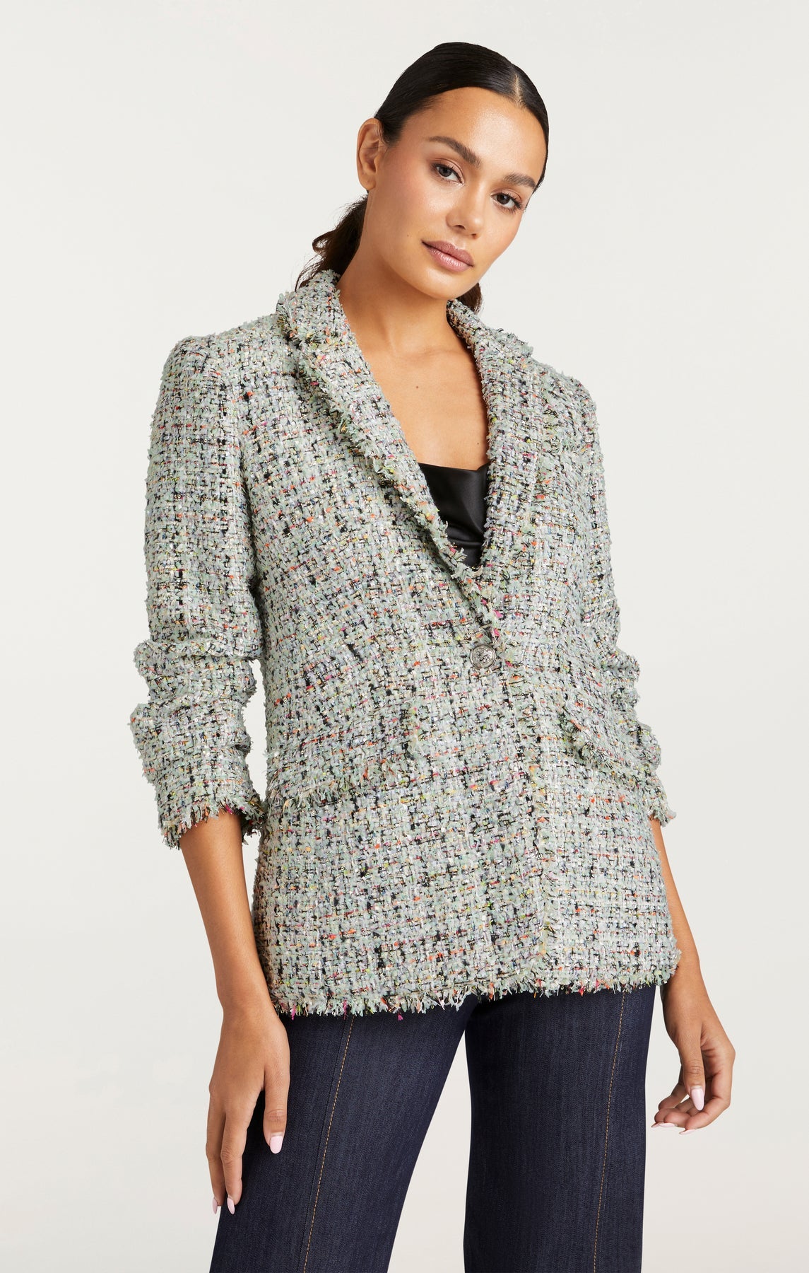 Cinq a Sept Anya Boucle Khloe Blazer ZJ3158798Z in Patina Multi