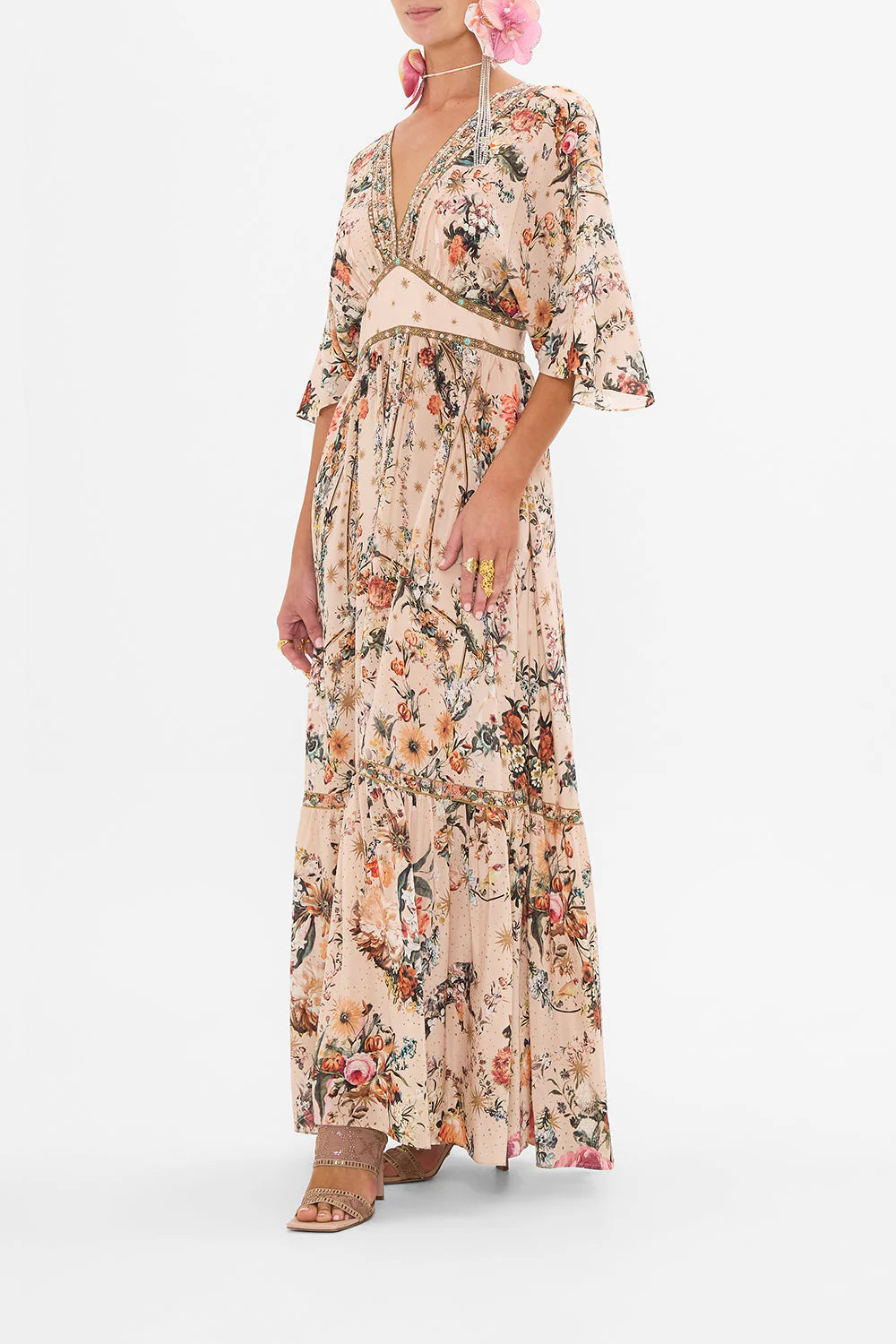 Camilla Waisted Dress With Hem Ruffle 26833