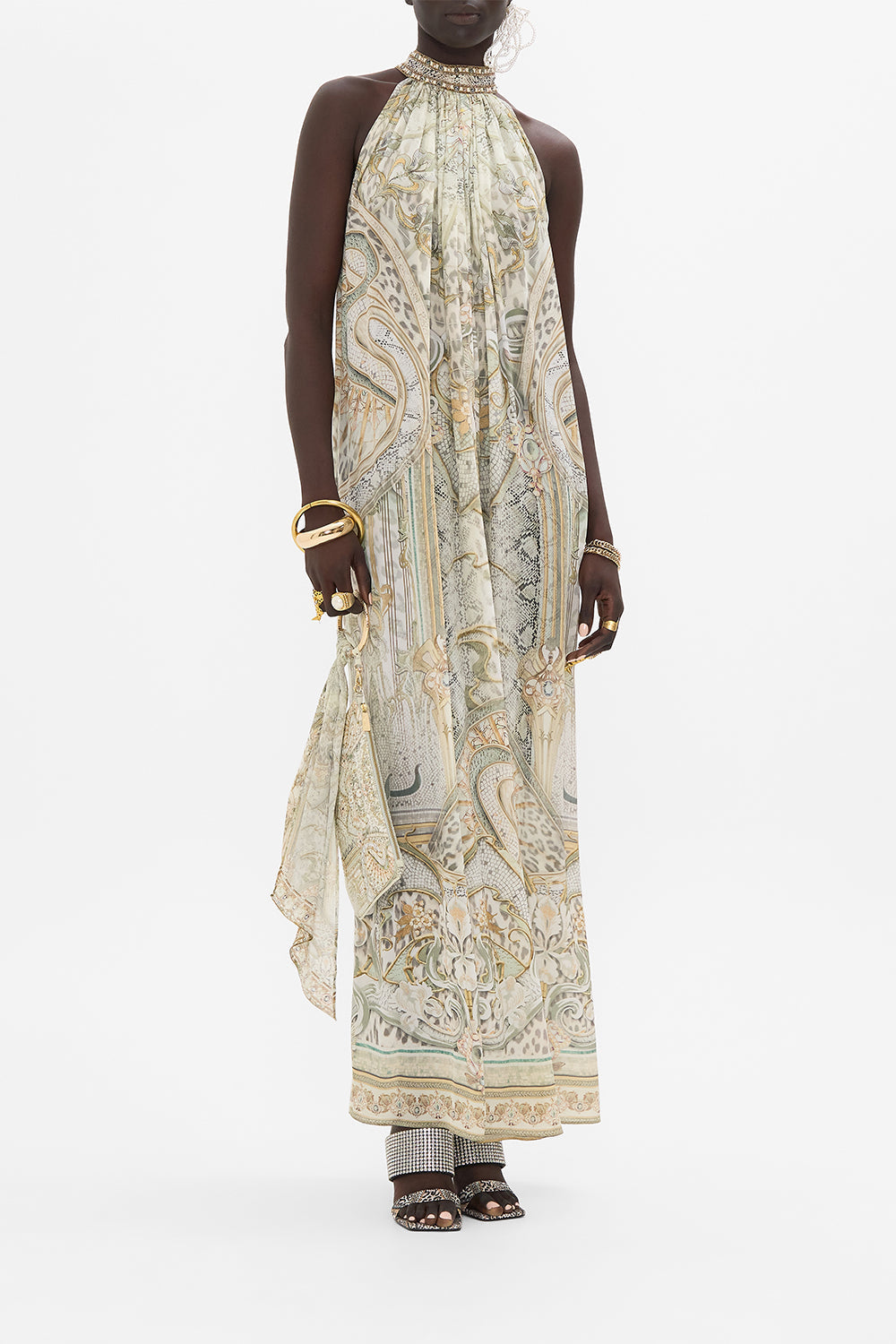 Camilla Tie Neck Long Dress 00027188