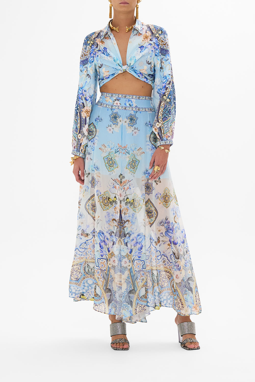 Camilla Sheer Wide Leg Pant in Al Manial Palace Memoirs