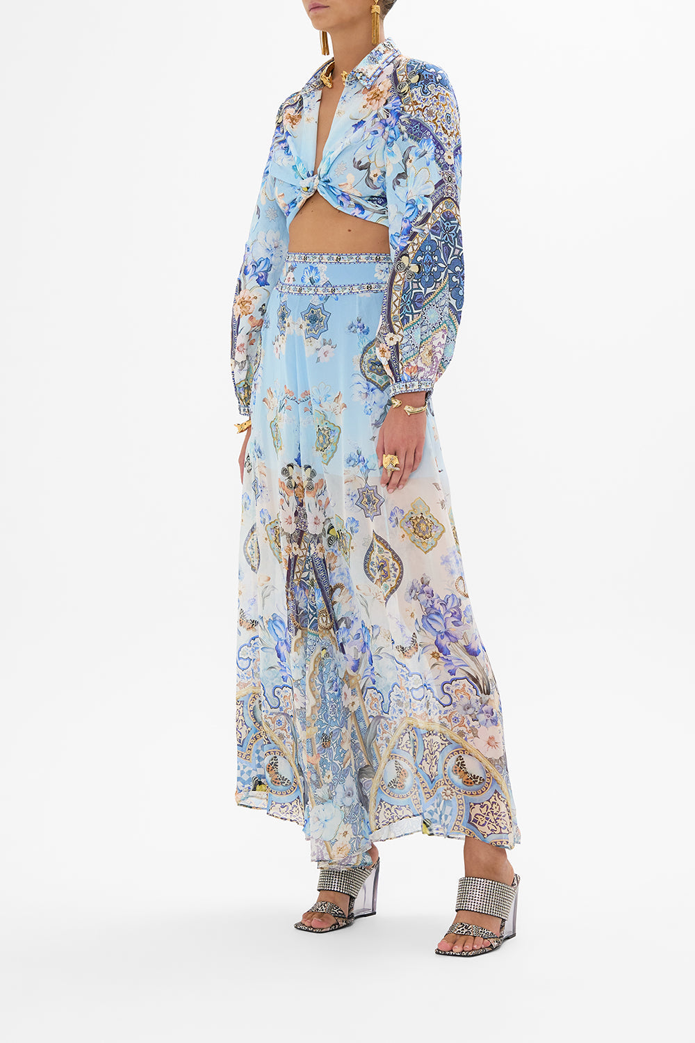 Camilla Sheer Wide Leg Pant in Al Manial Palace Memoirs