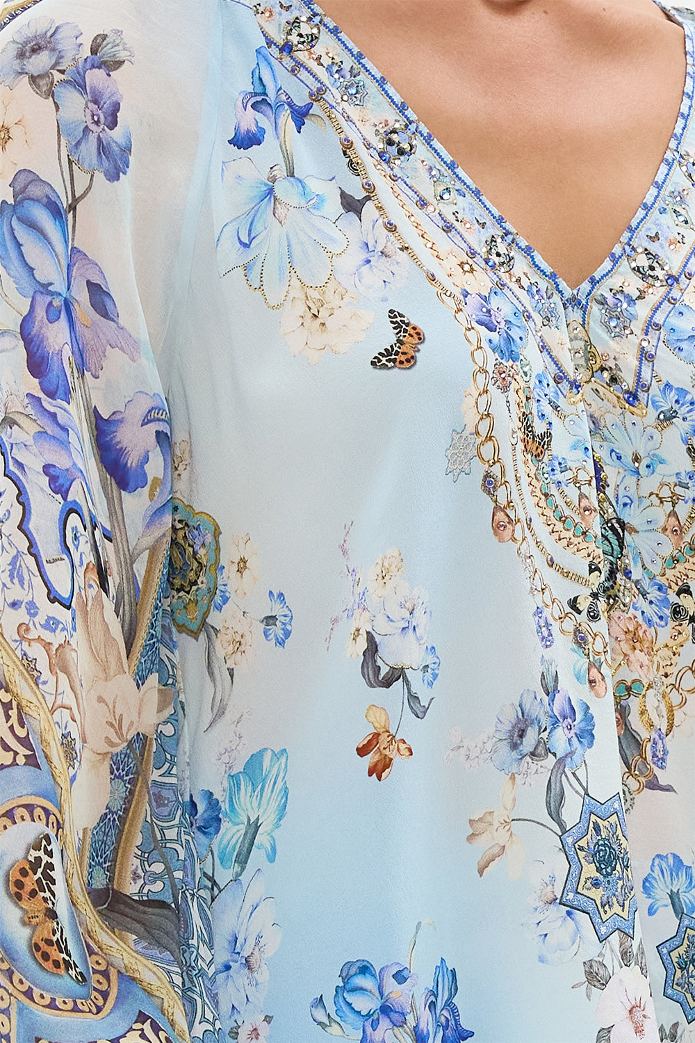 Camilla Shirred Cuff Blouse in Al Manial Palace Memoirs