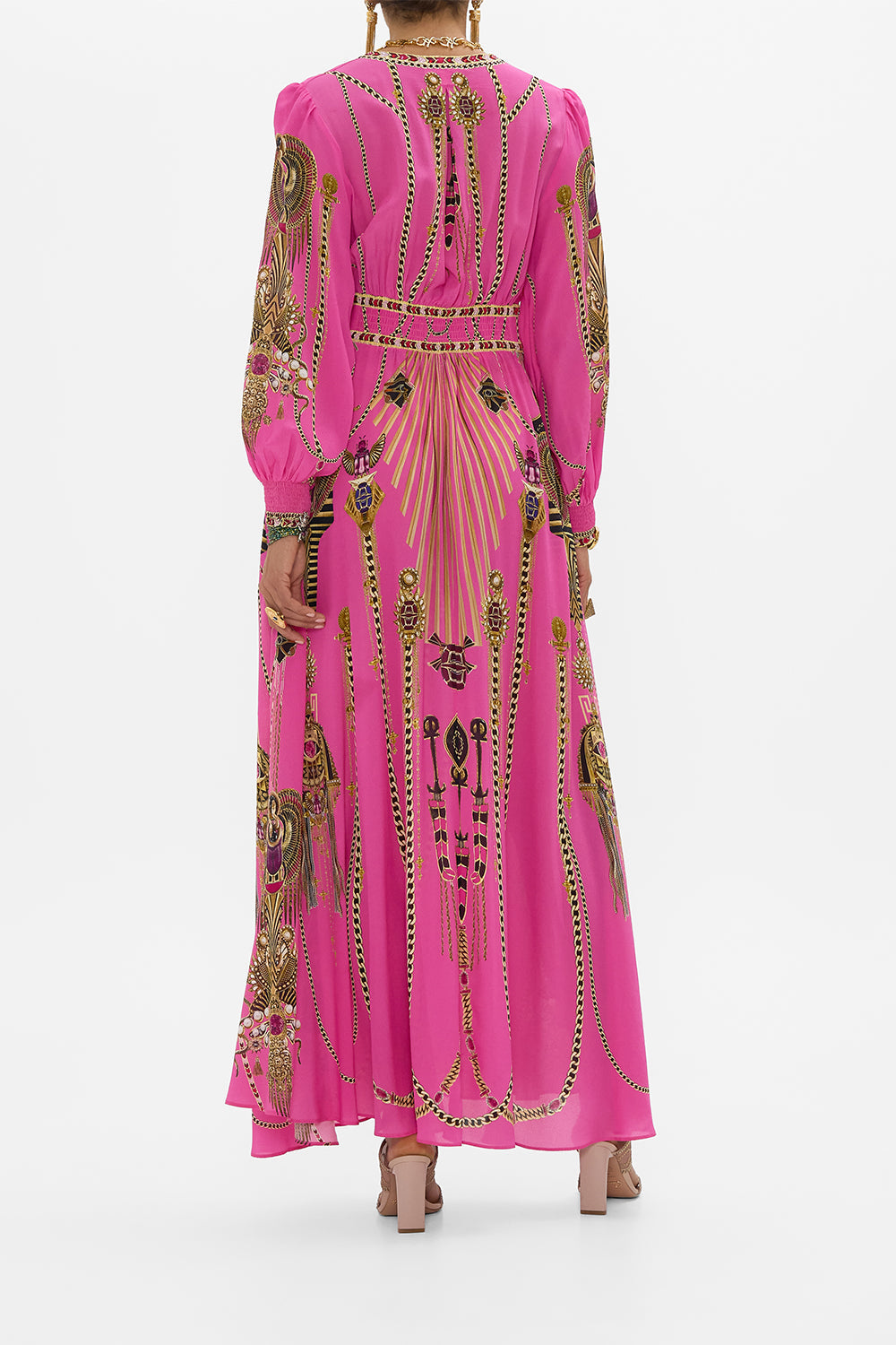 Camilla 32977 Button Dress with Shaped Waistband in Pink