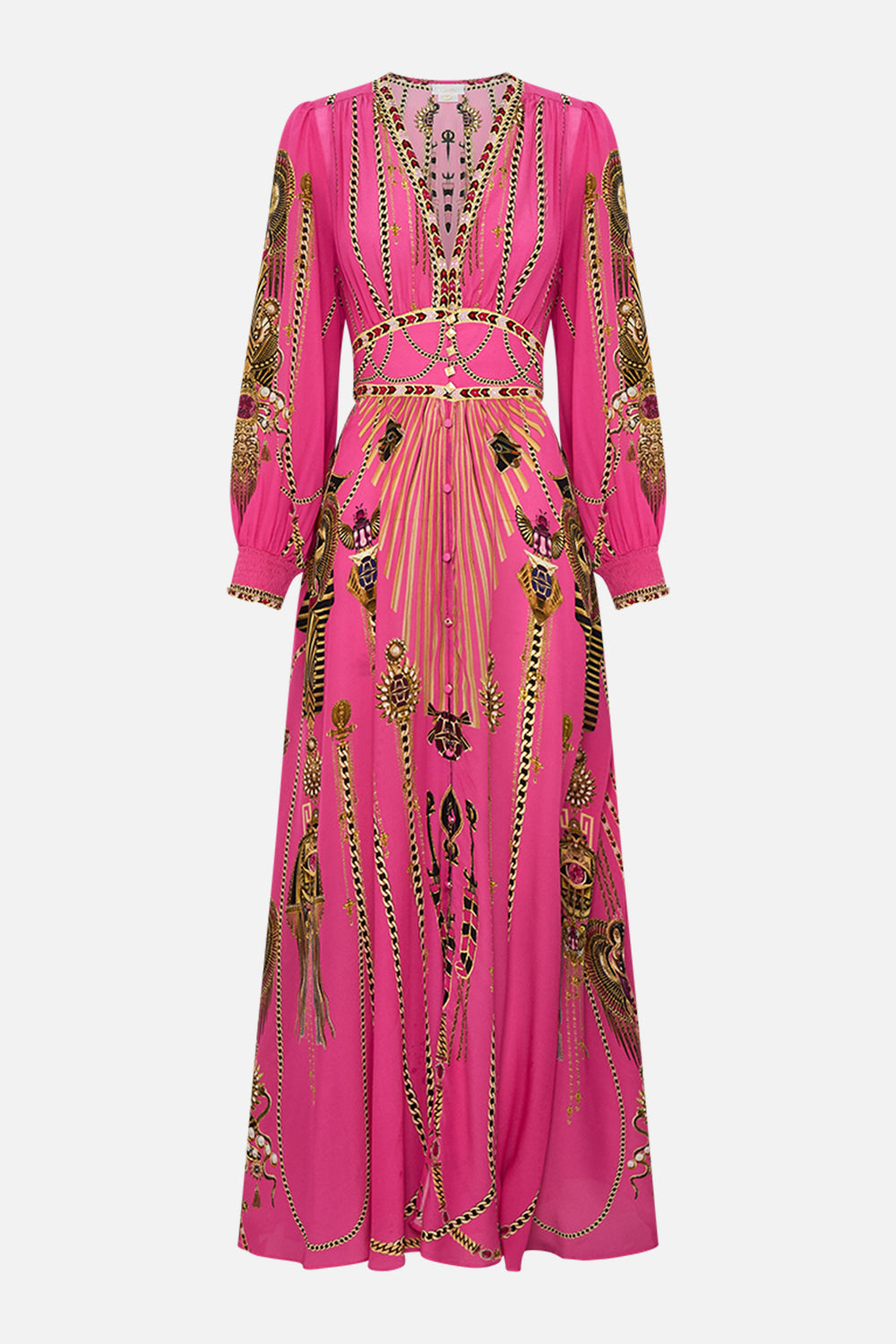 Camilla 32977 Button Dress with Shaped Waistband in Pink