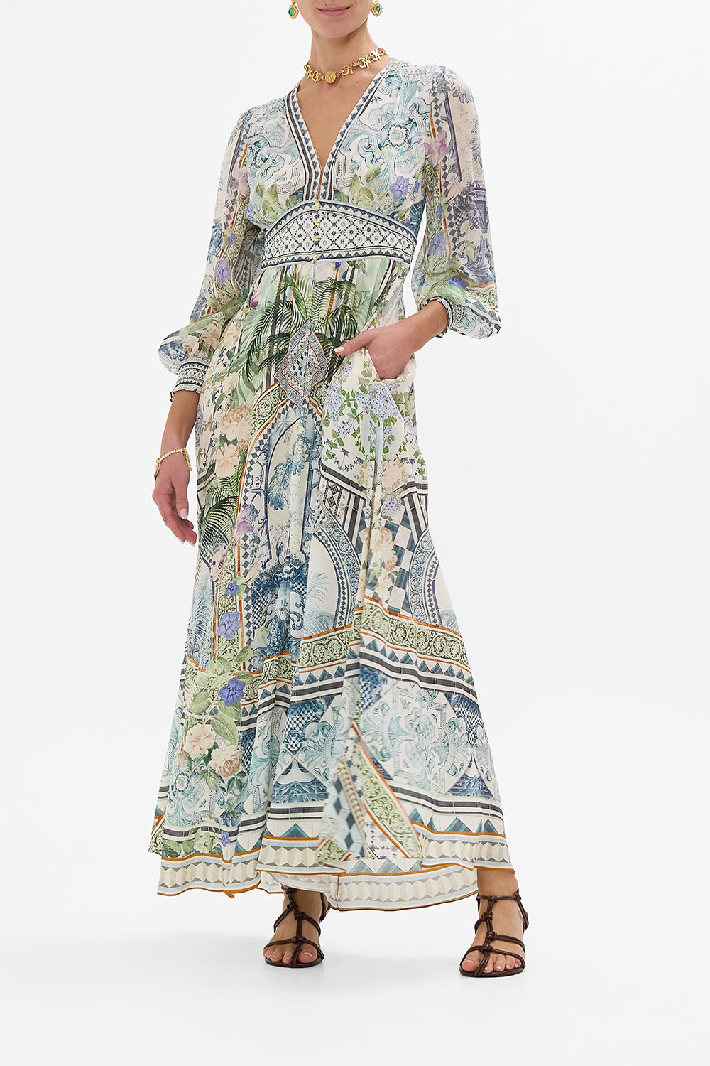Camilla Button Dress With Shaped Waistband 33708