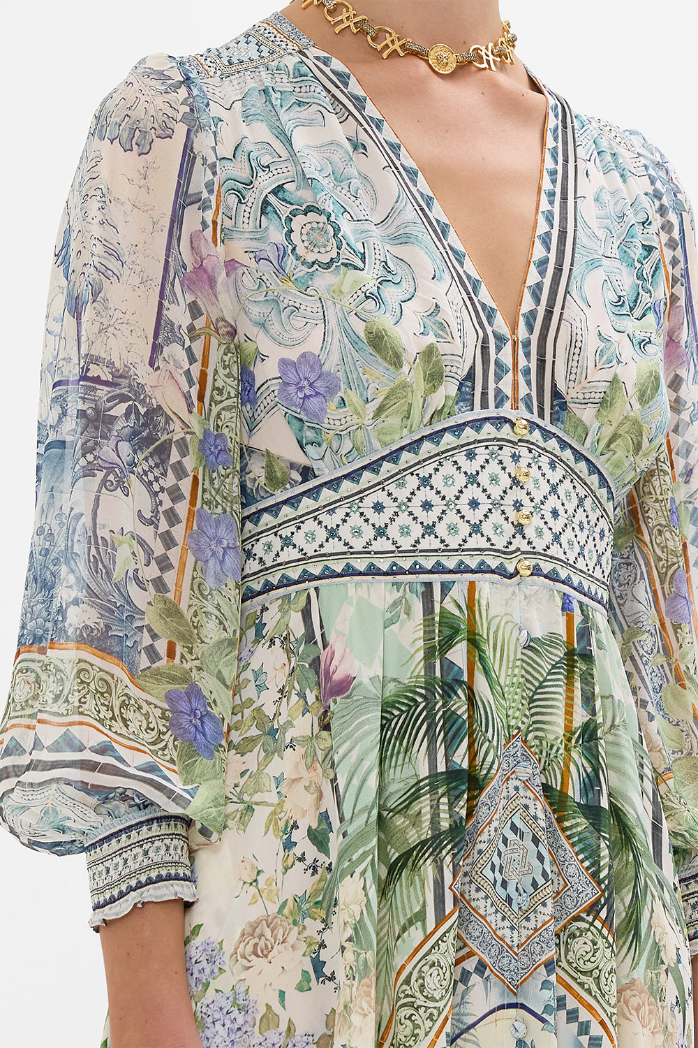 Camilla Button Dress With Shaped Waistband 33708