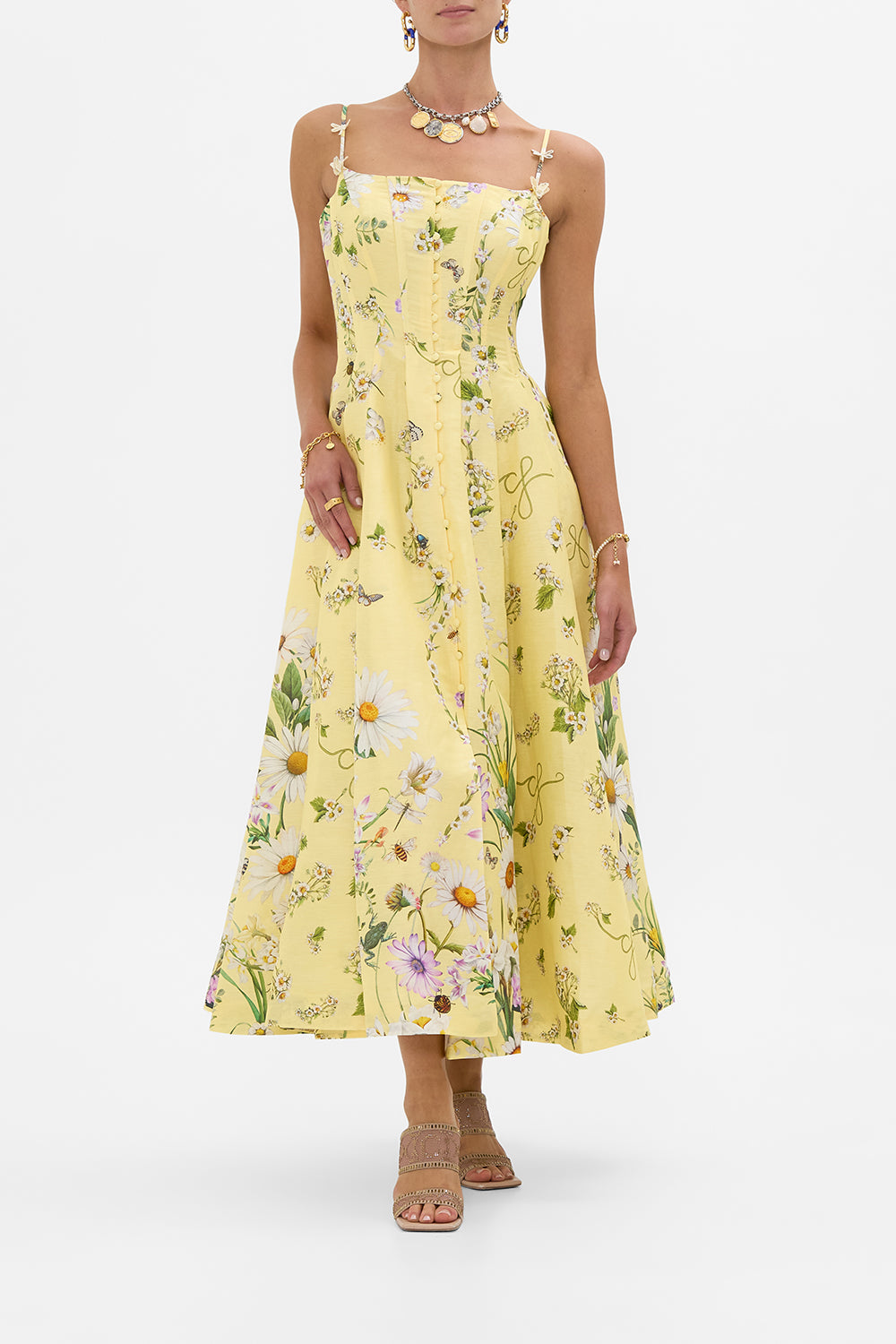Camilla Corset Dress With Long Flared Skirt 34768