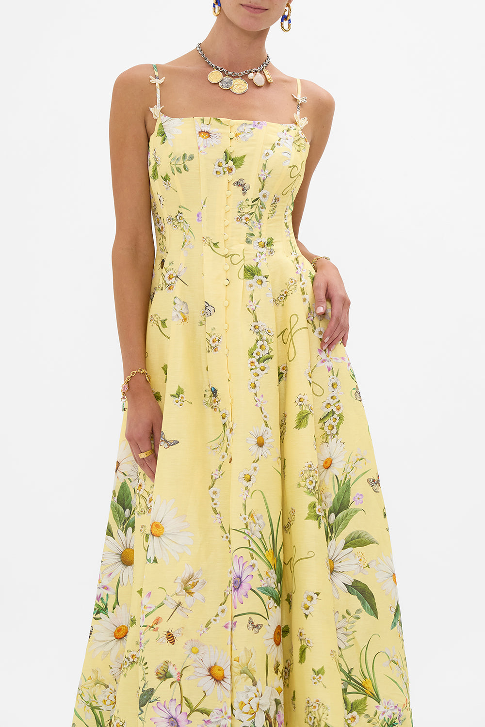 Camilla Corset Dress With Long Flared Skirt 34768