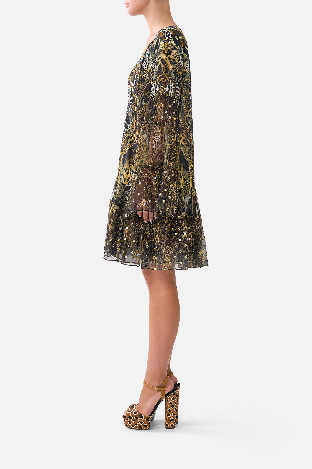Camilla A-Line Gathered Panel Dress 00038173