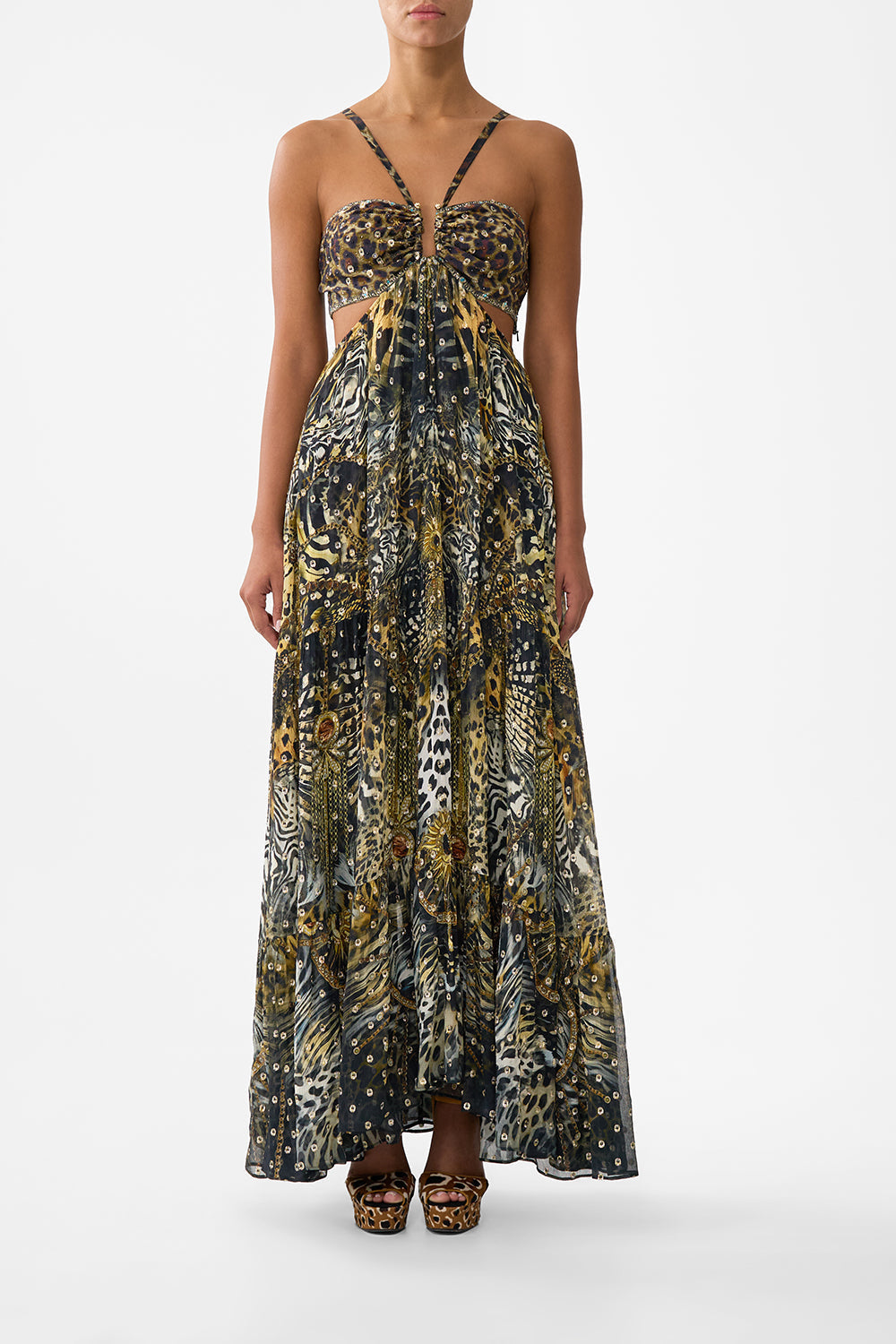 Camilla Gathered Cut Out Dress 38223