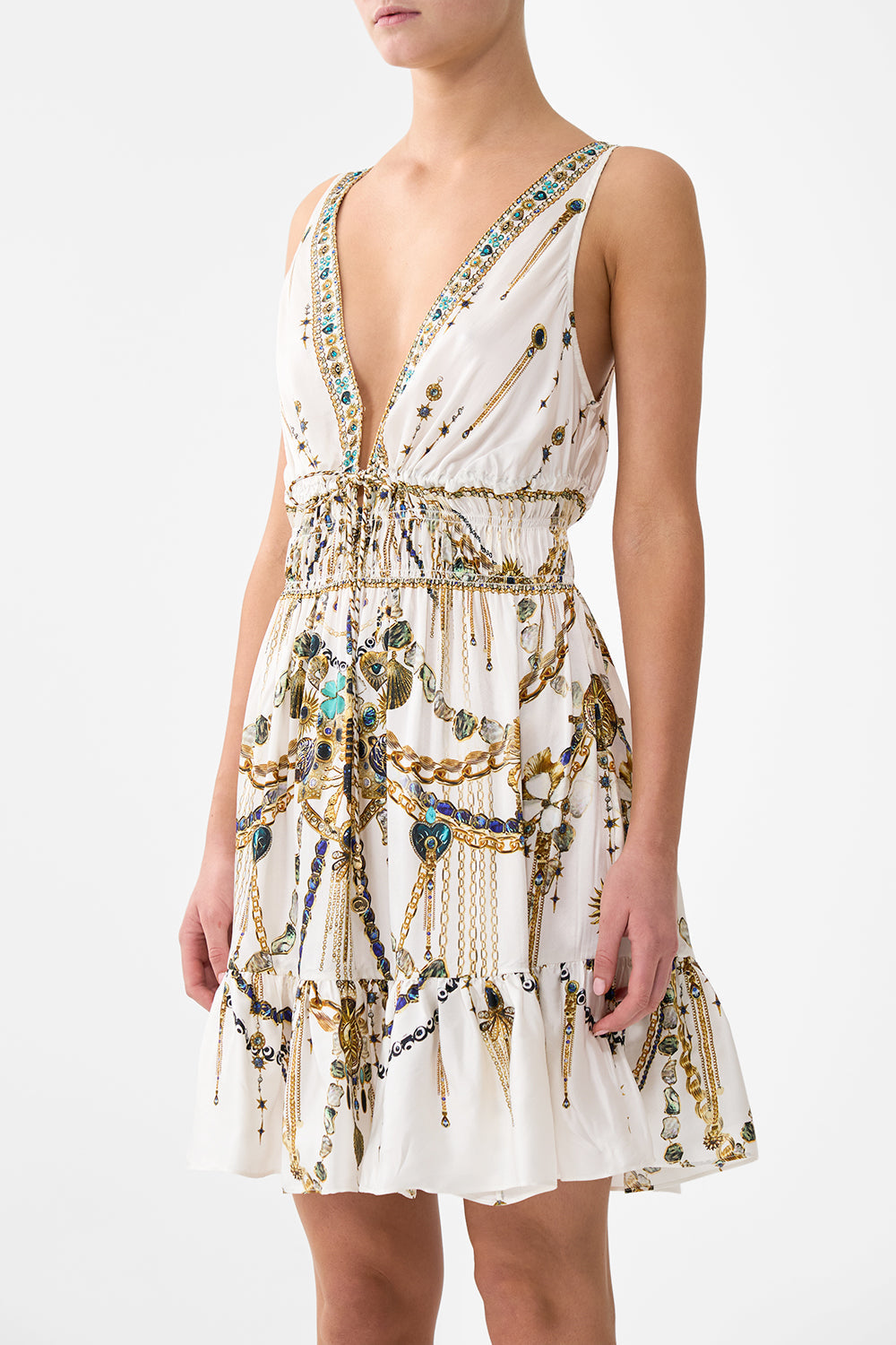 Camilla Shirred Waist Mini Dress 38351