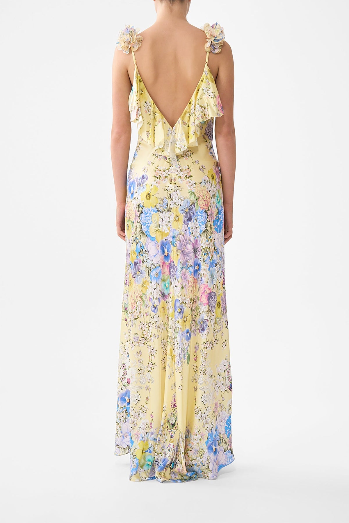 Camilla V neck Bias Slip Dress 0038368