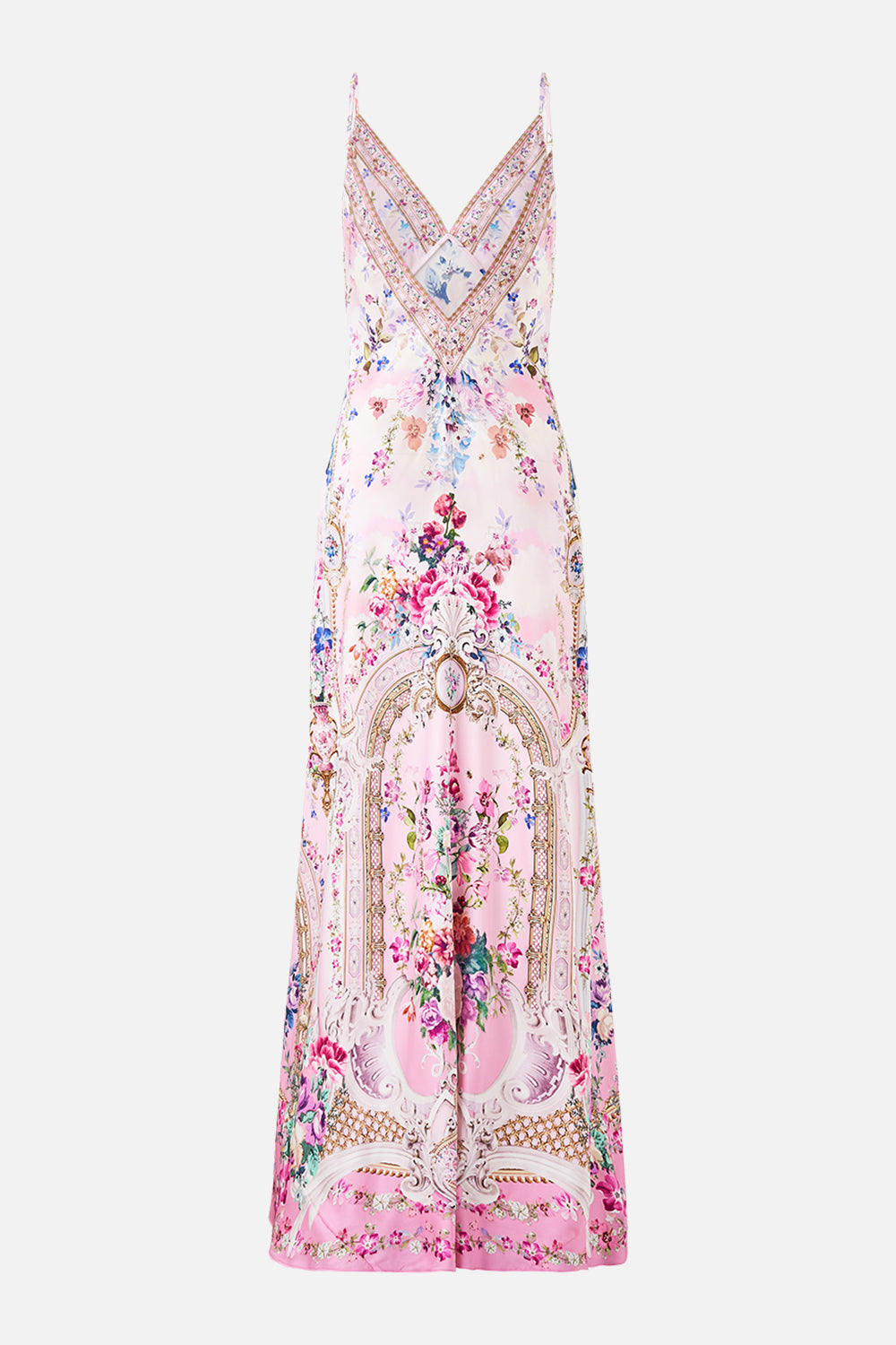 Camilla V Neck Long Bias Slip Dress 00038806