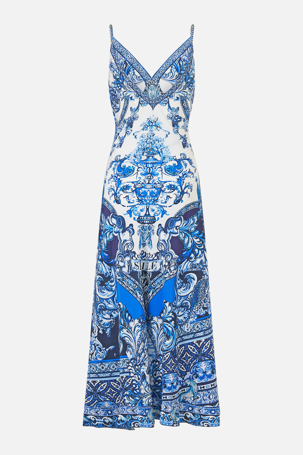 Camilla Bias Slip Dress with Frill Hem 00040122