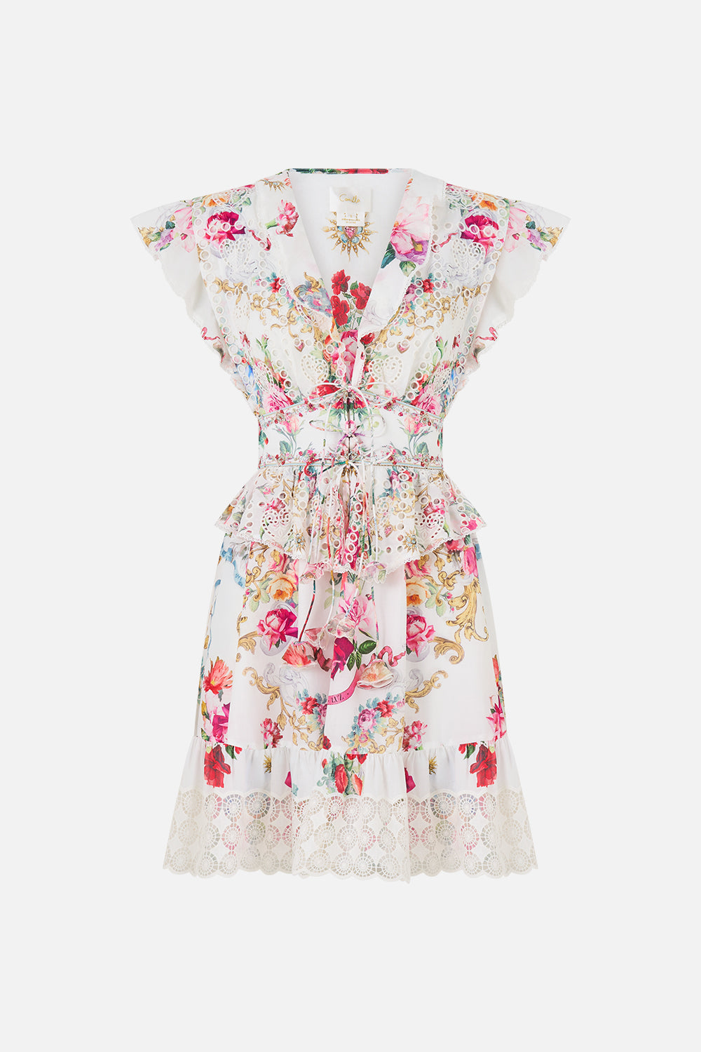 Camilla Waisted Short Dress with Ruffle Details 41266