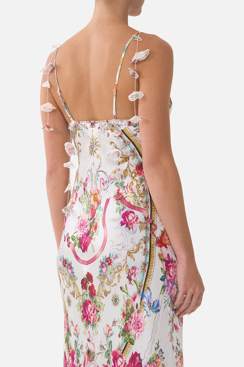 Camilla V Neck Slip Dress With Flounce Hem 41267