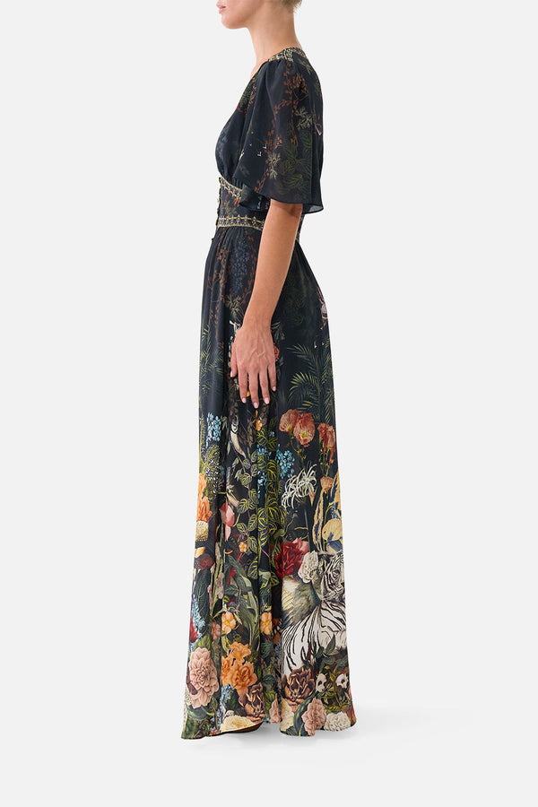 Camilla Shaped Waistband Dress With Flutter Sleeves 00042246