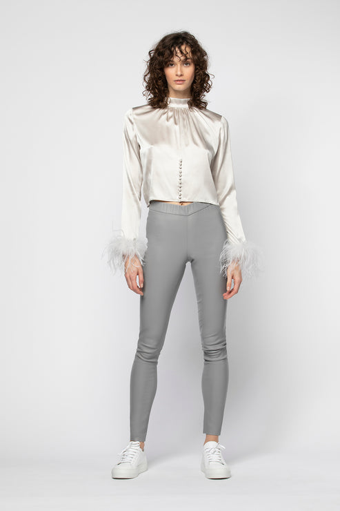 Max & Moi Perlegging Leather Trousers