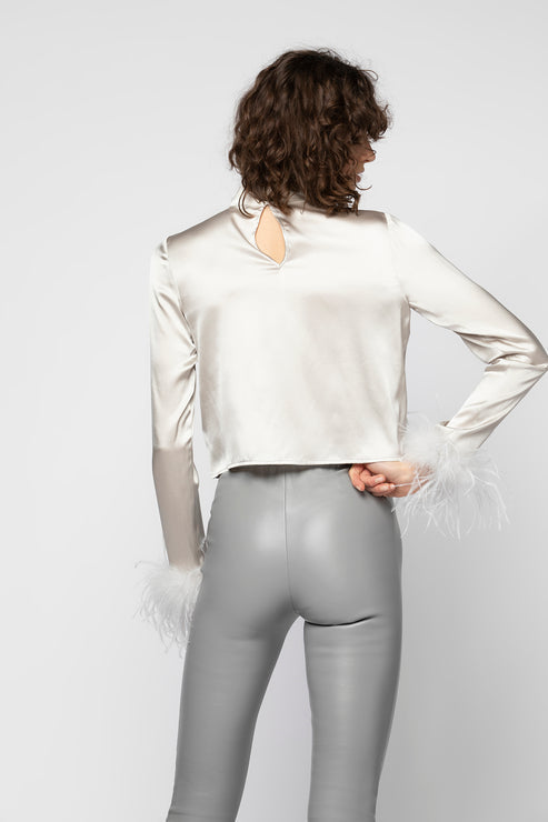 Max & Moi Perlegging Leather Trousers