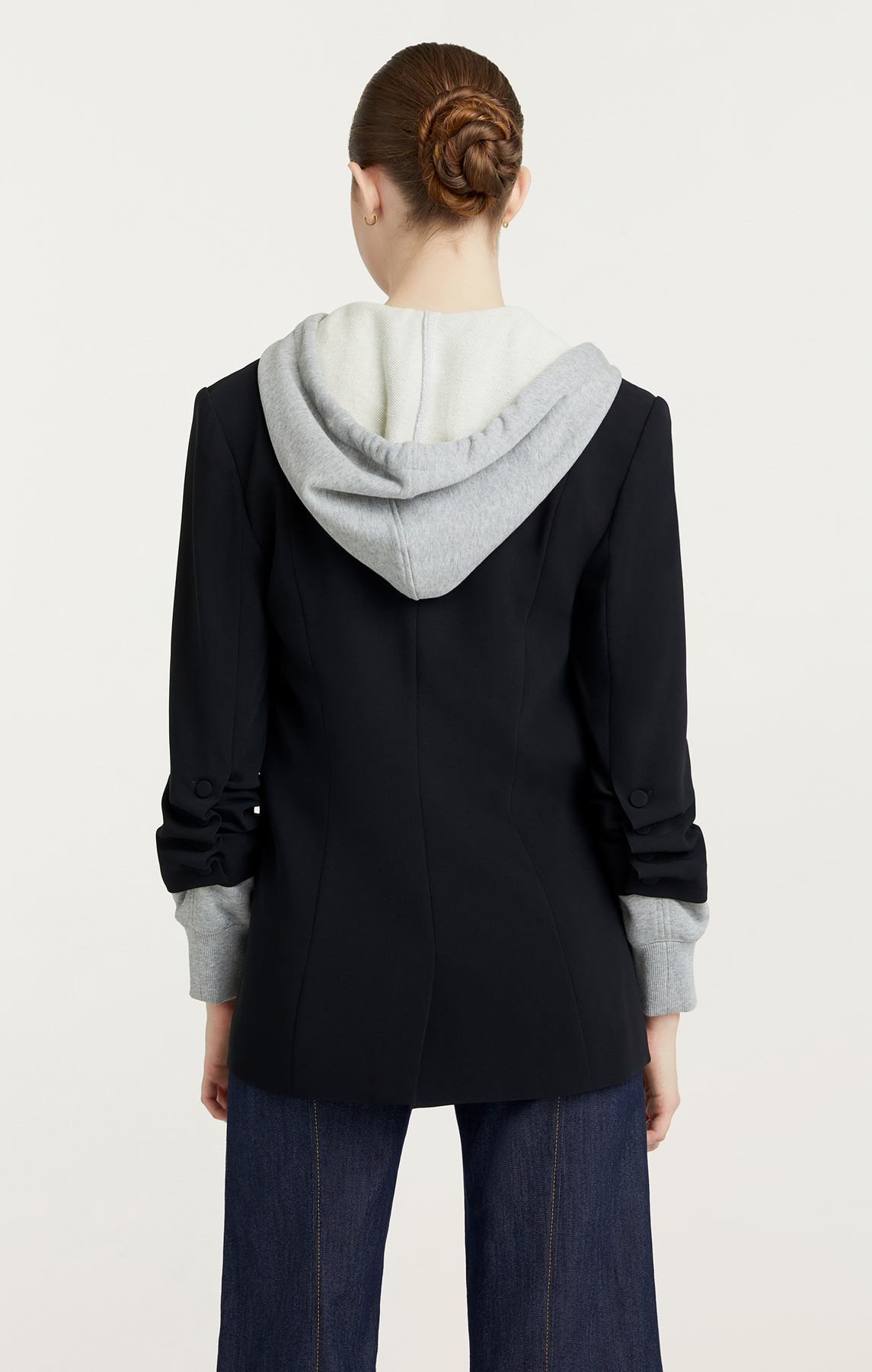 Cinq a Sept Hooded Khloe Jacket ZJ3981319Z in Black/Heather Grey