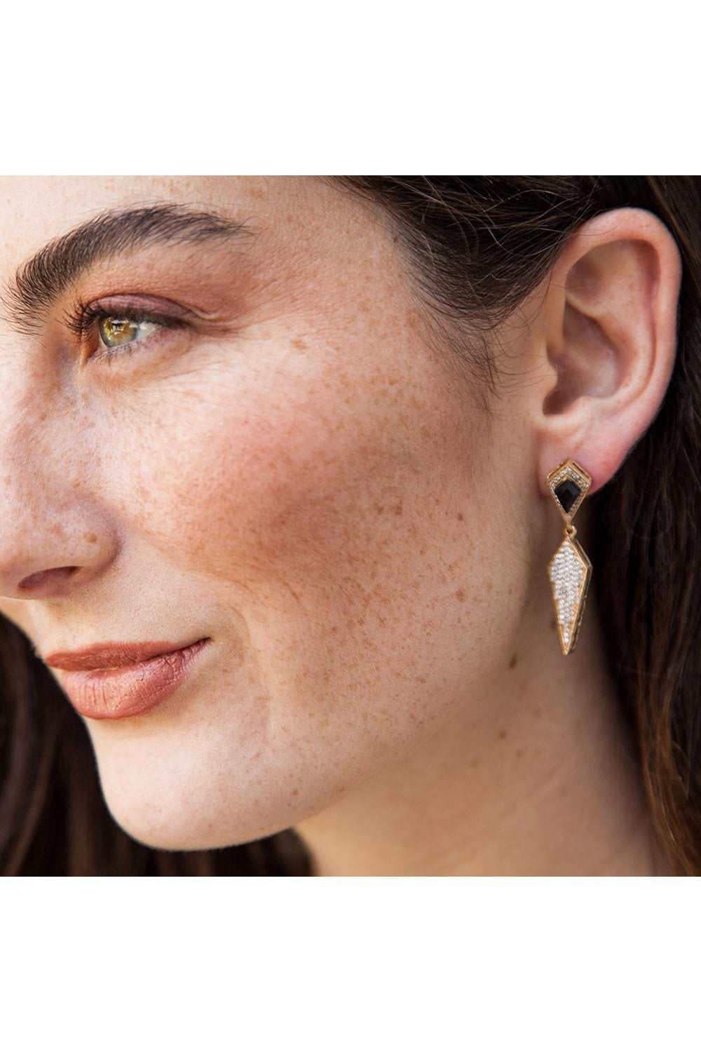 Tat2 Onyx & Crystal Earrings E195