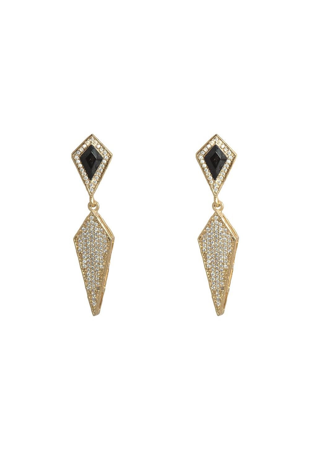 Tat2 Onyx & Crystal Earrings E195