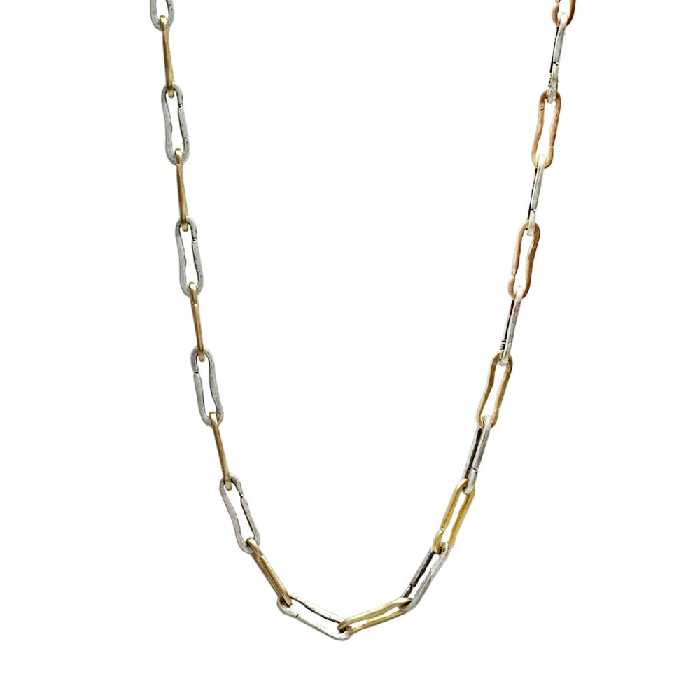 Tat2 Two Tone Safety Pink Link Necklace N624