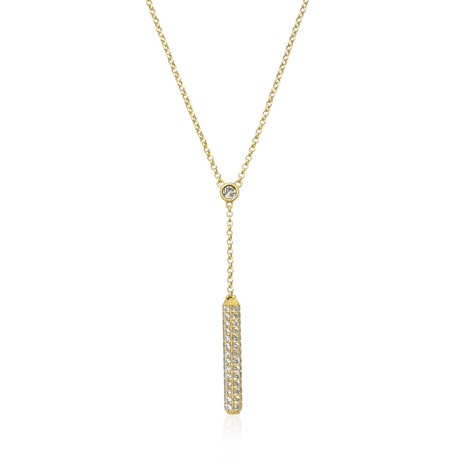 Tat2 N814 Colette Pave Lariat Necklace in Gold