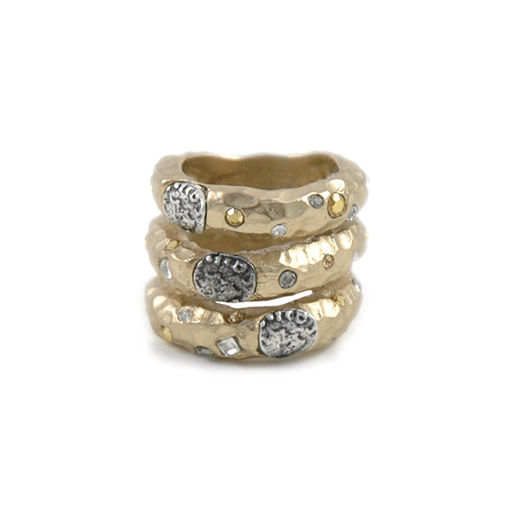 Tat2 Three Row Coin Ring R029