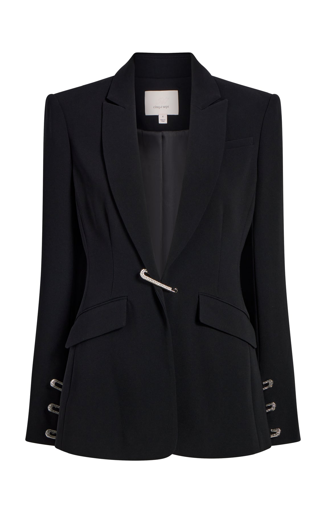 Cinq a Sept Rhinestone Pin Blazer ZJ7511319Z in Black