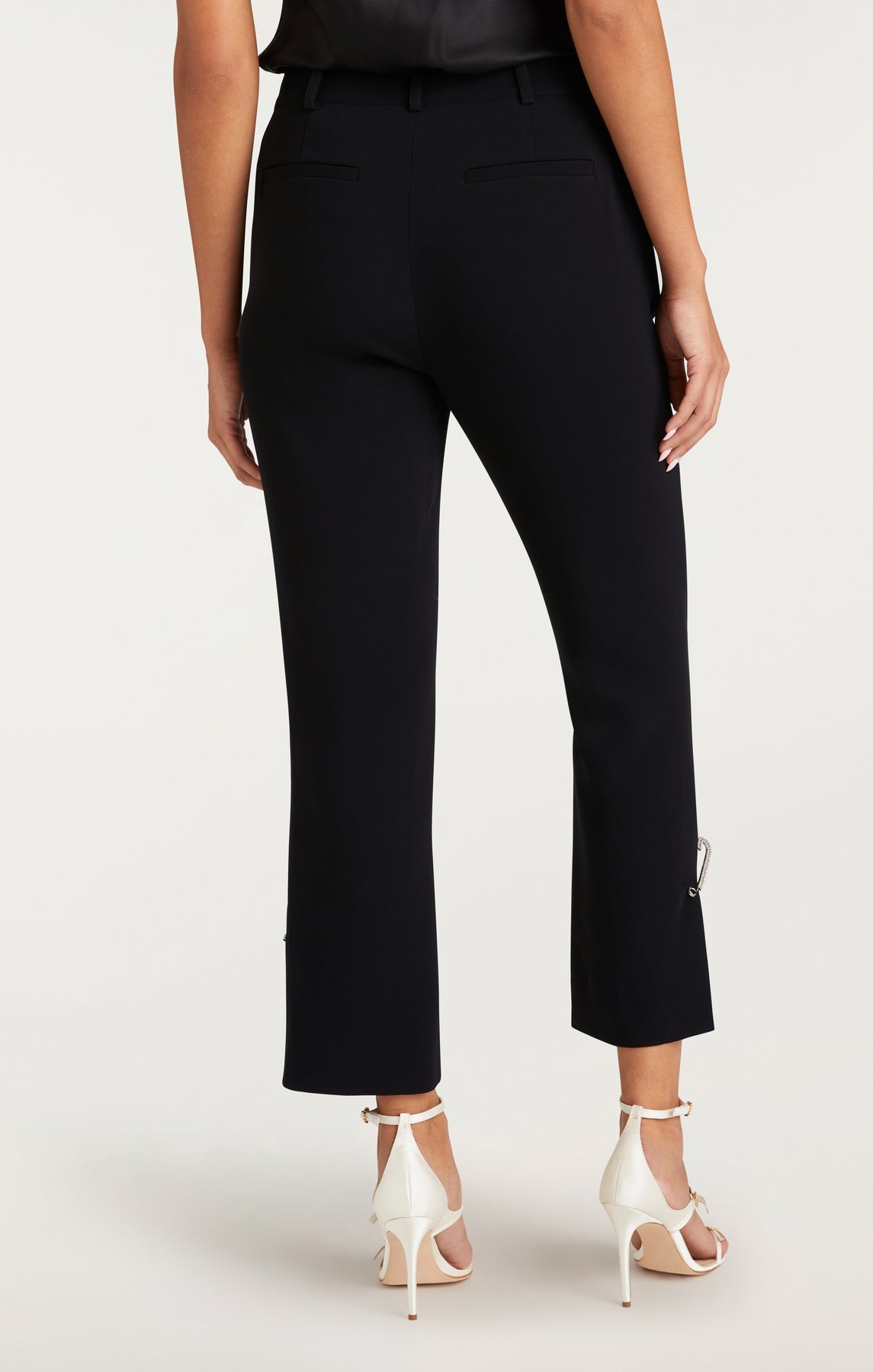 Cinq a Sept Rhinestone Pin Cropped Kerry Pants ZP10121319Z in Black