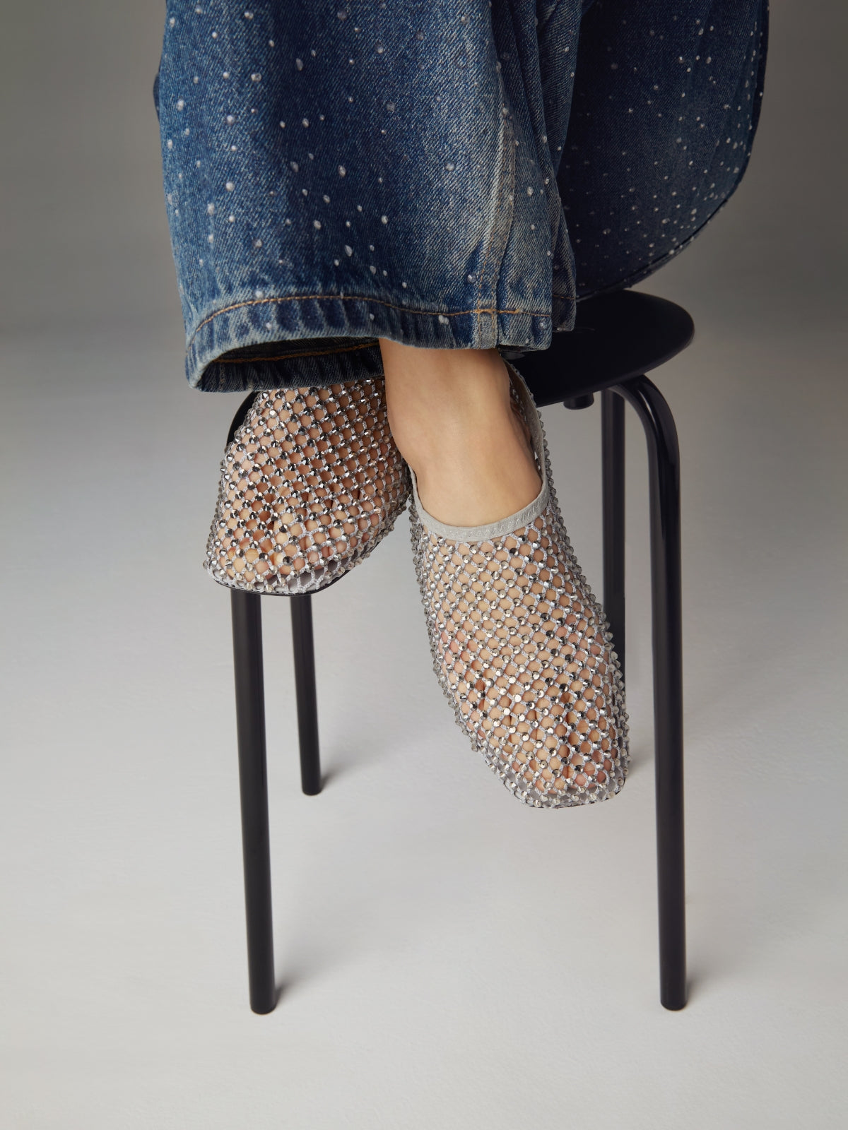 Strategia Rhinestone Ballerina Flats R11