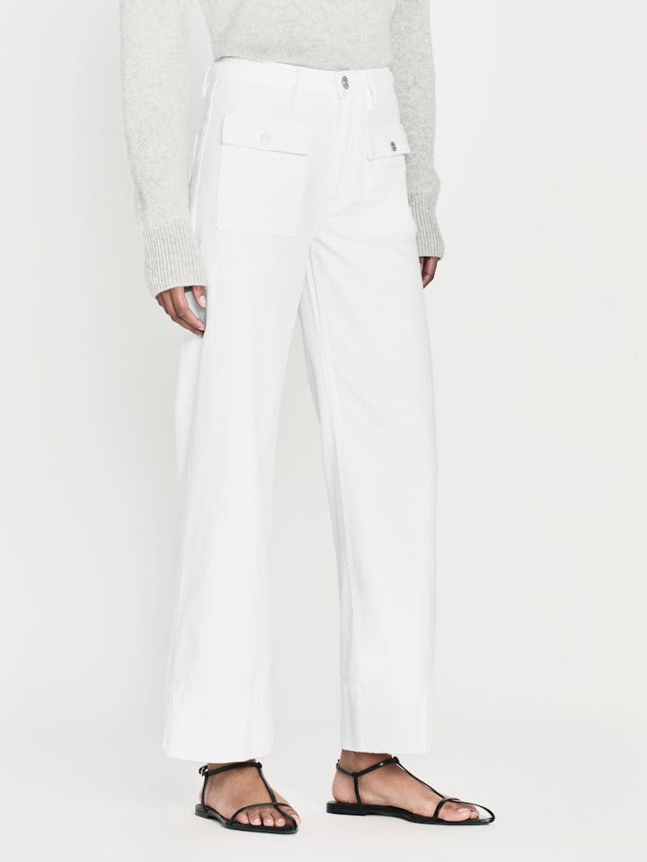 Frame 70's Patch Pocket Crop Straight