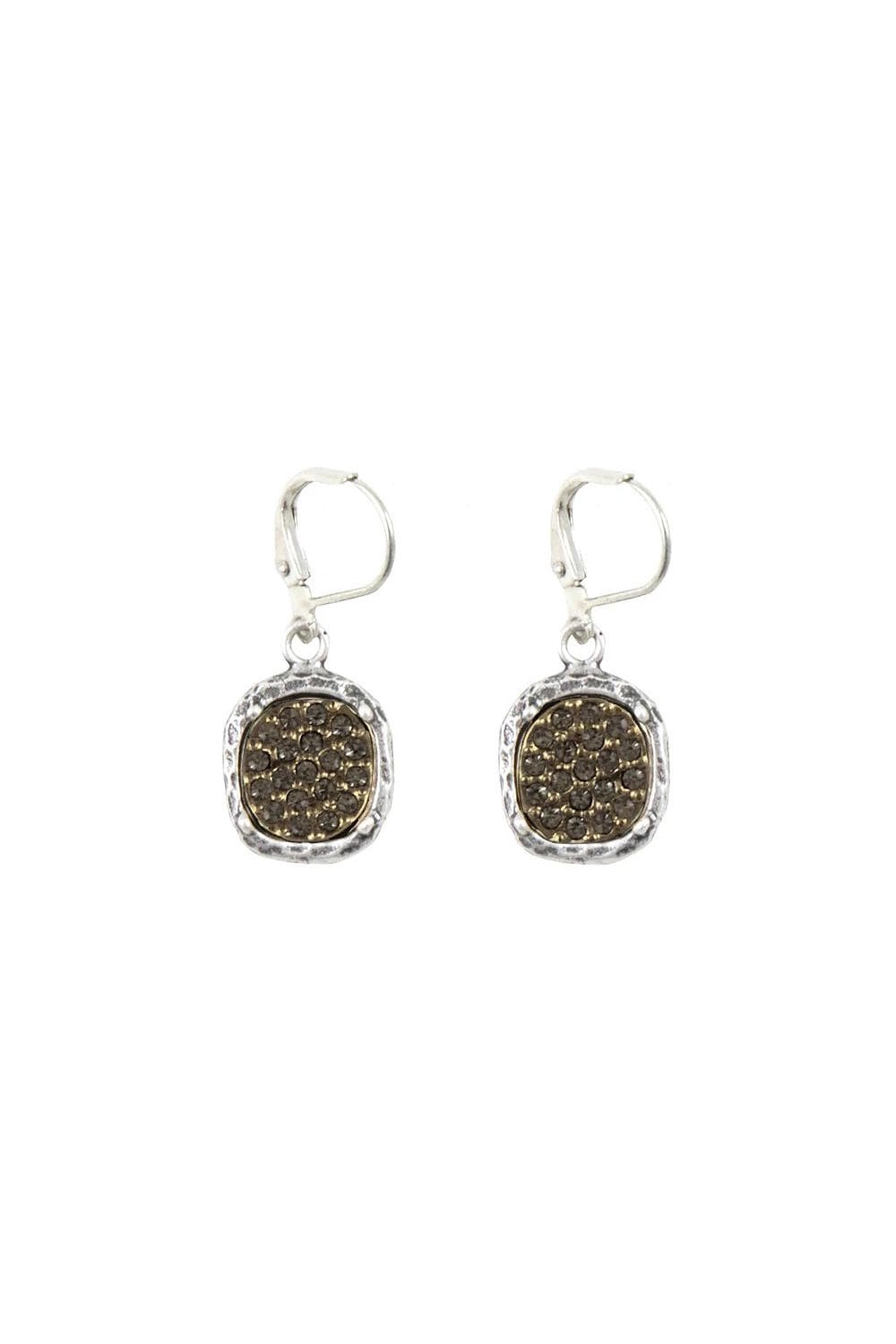 Tat2 Vintage Silver Pavia Pave and Frame Dangle Earring E067