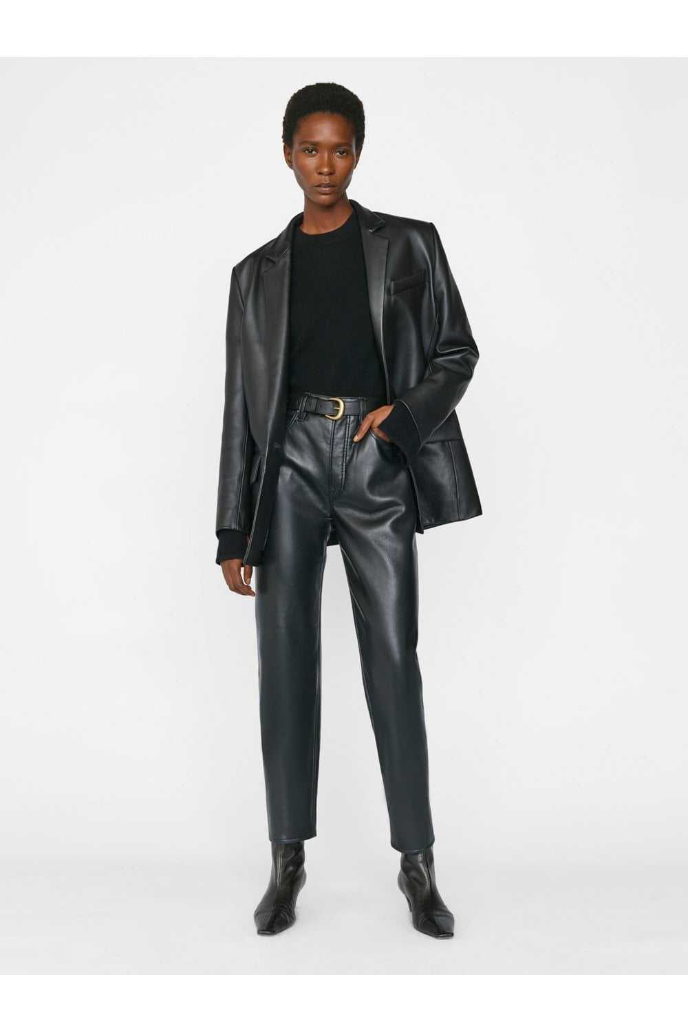 Frame Leather Le High 'N' Tight Straight Trousers