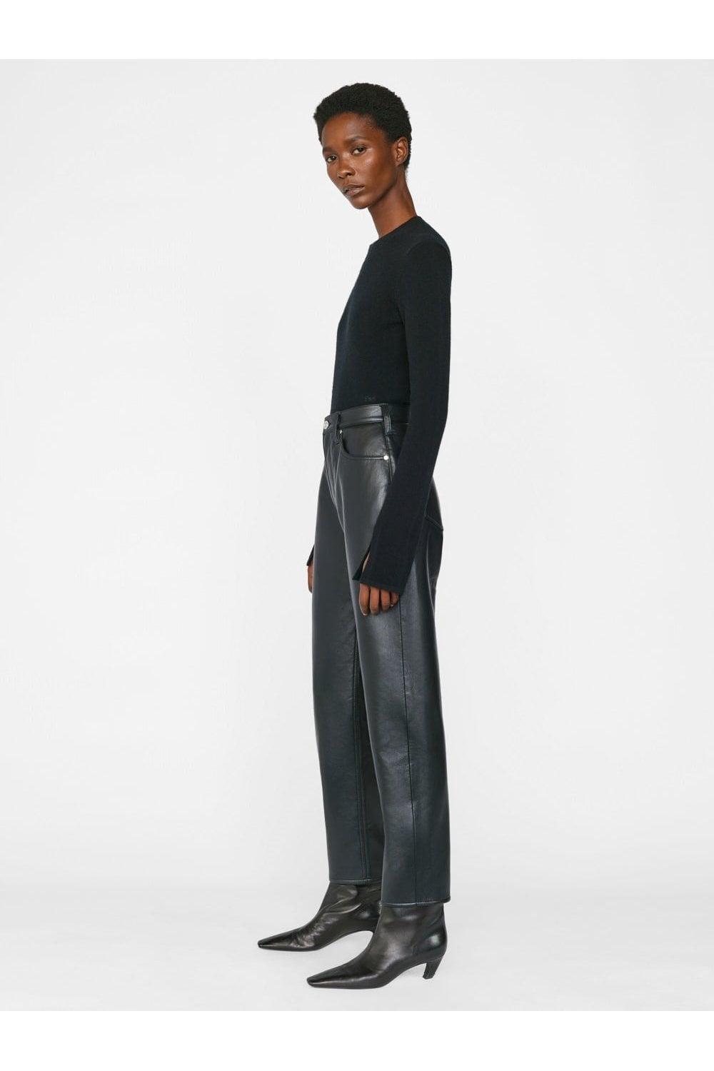 Frame Leather Le High 'N' Tight Straight Trousers