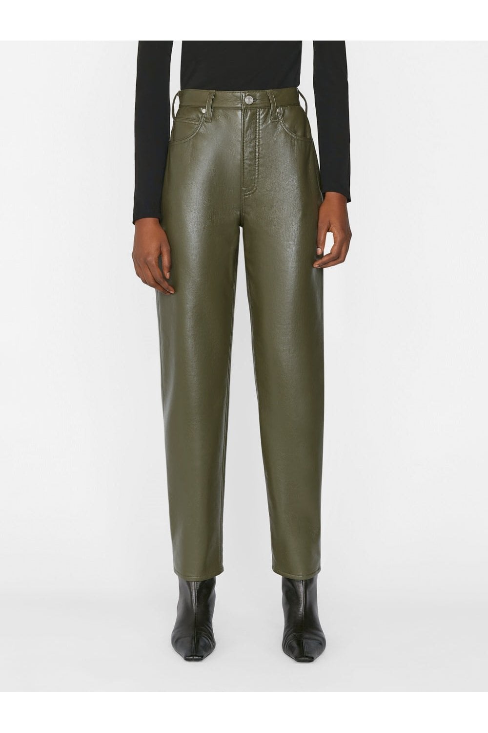 Frame Leather Le High 'N' Tight Straight Trousers