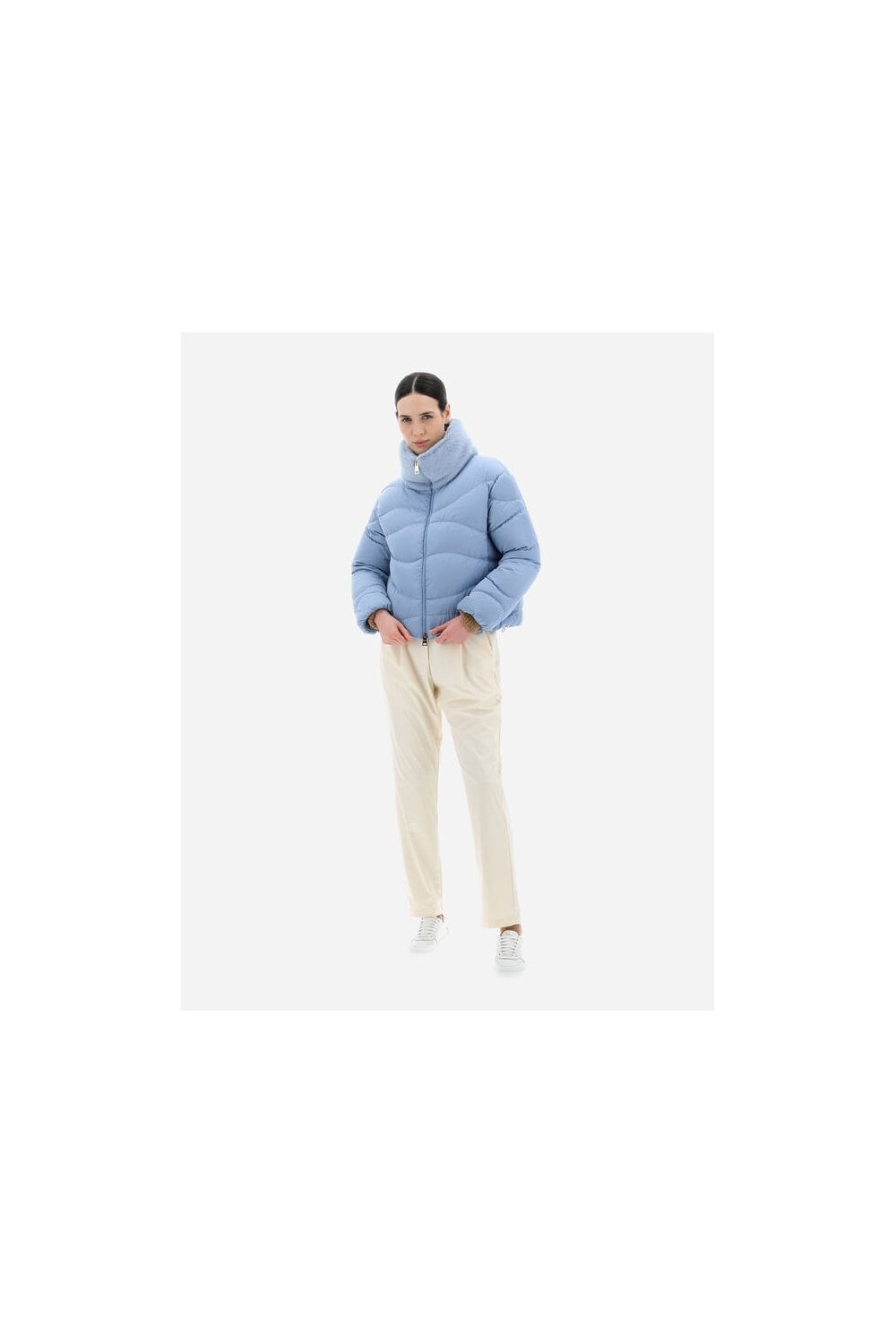 Herno Satin and Faux Fur Bomber PI001816D